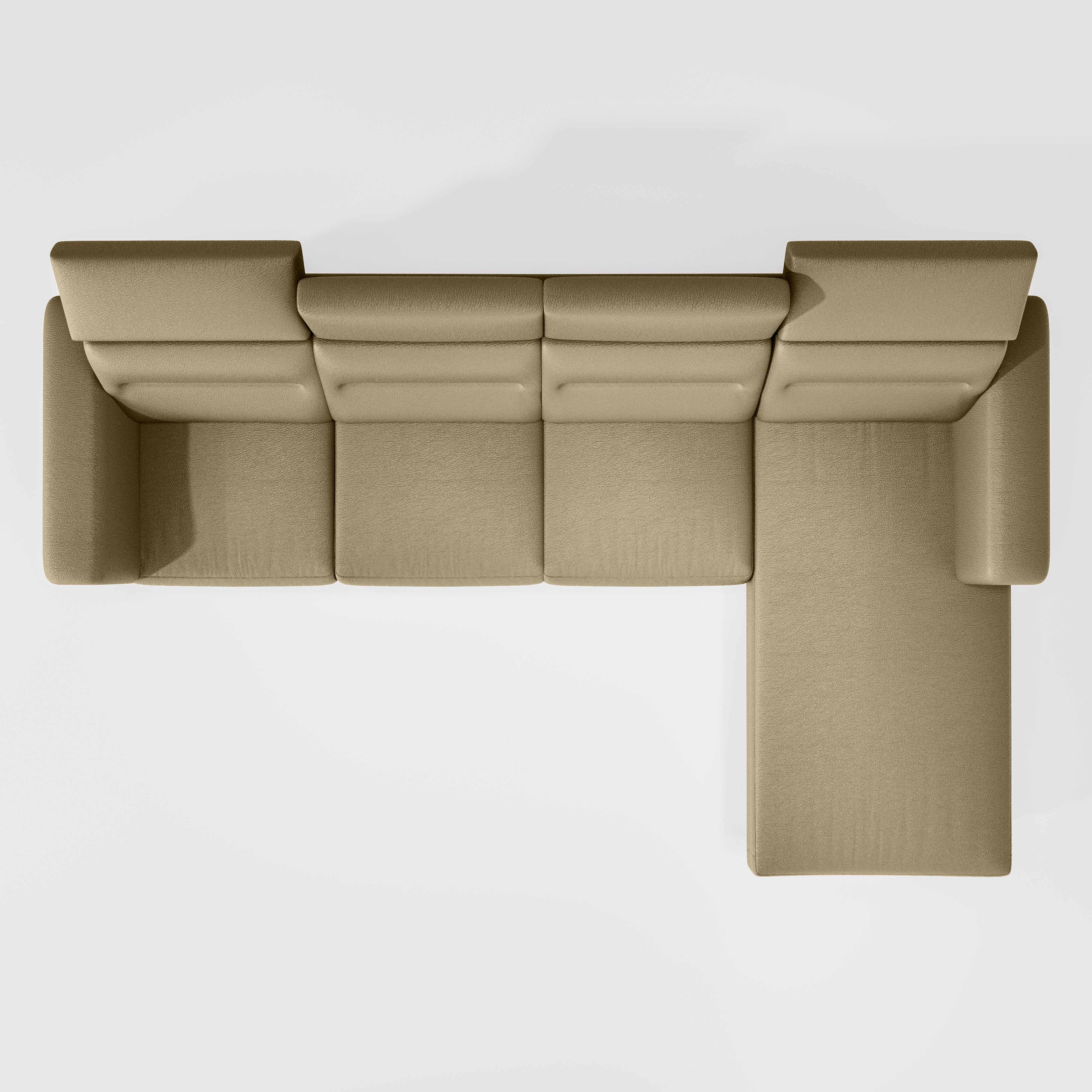 Cresendo 3 Seater with LH Lounger Leatherette fabric - Pebble - Image 6