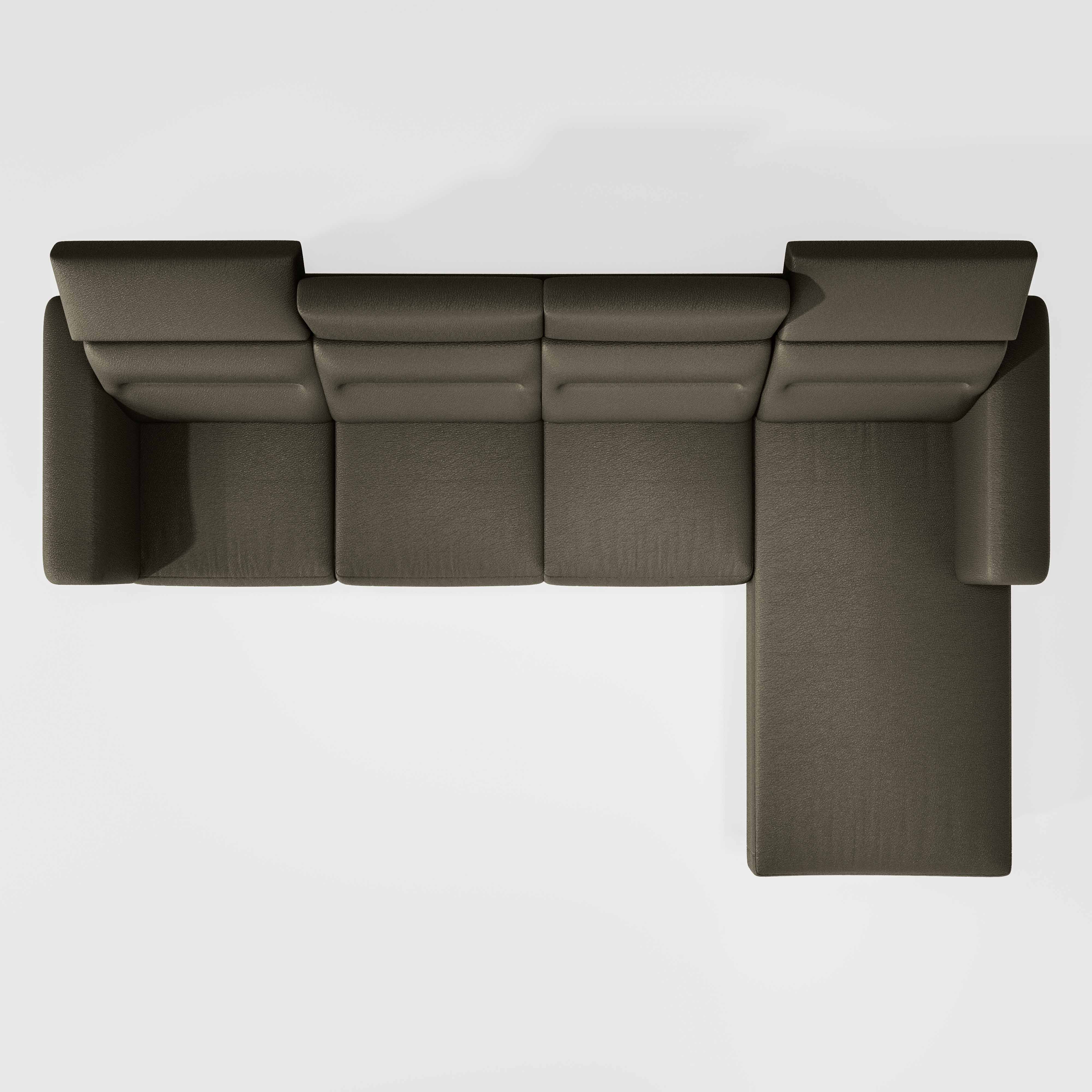 Cresendo 3 Seater with LH Lounger Leatherette fabric - Pewter Grey - Image 4