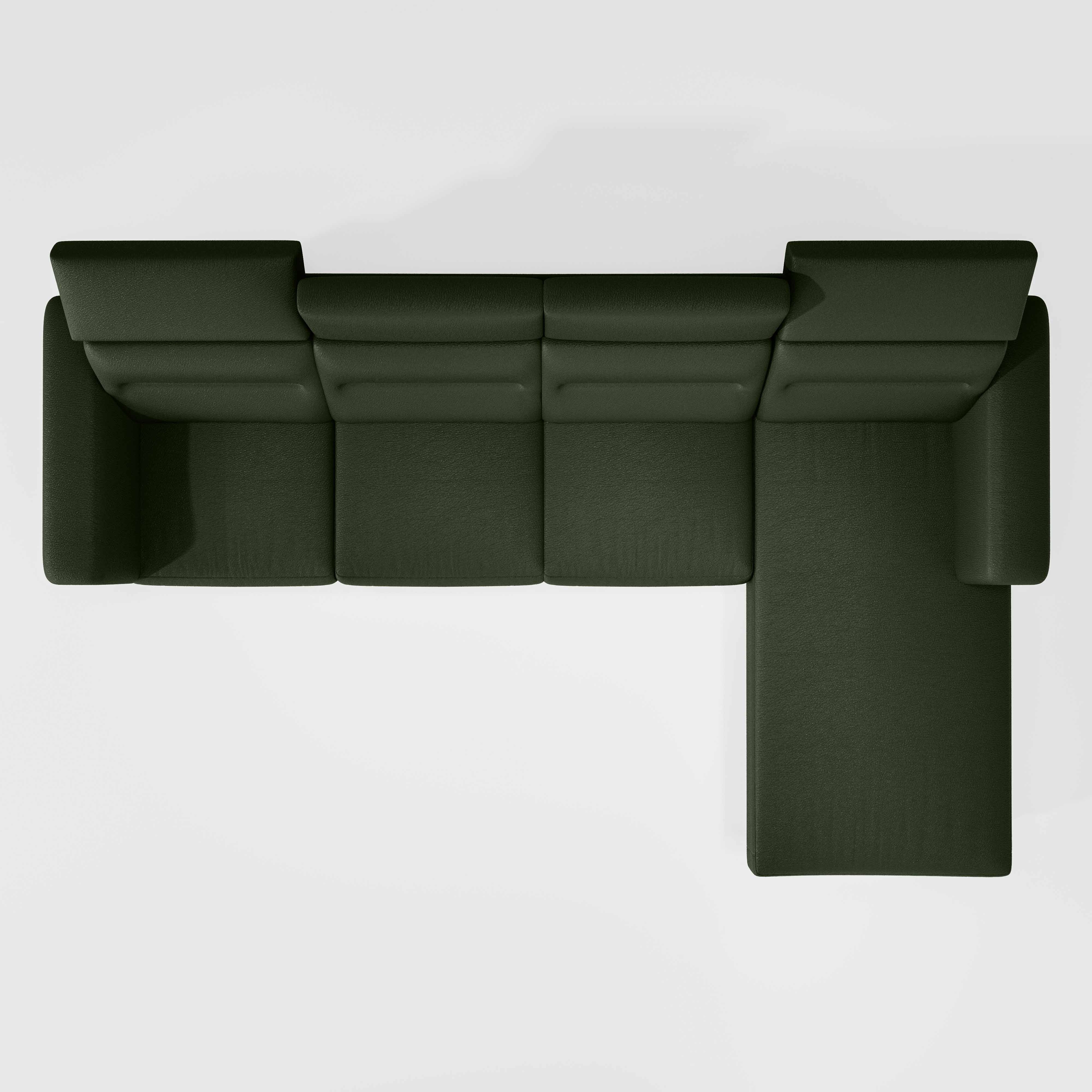 Cresendo 3 Seater with LH Lounger Leatherette fabric - Black Forest - Image 4