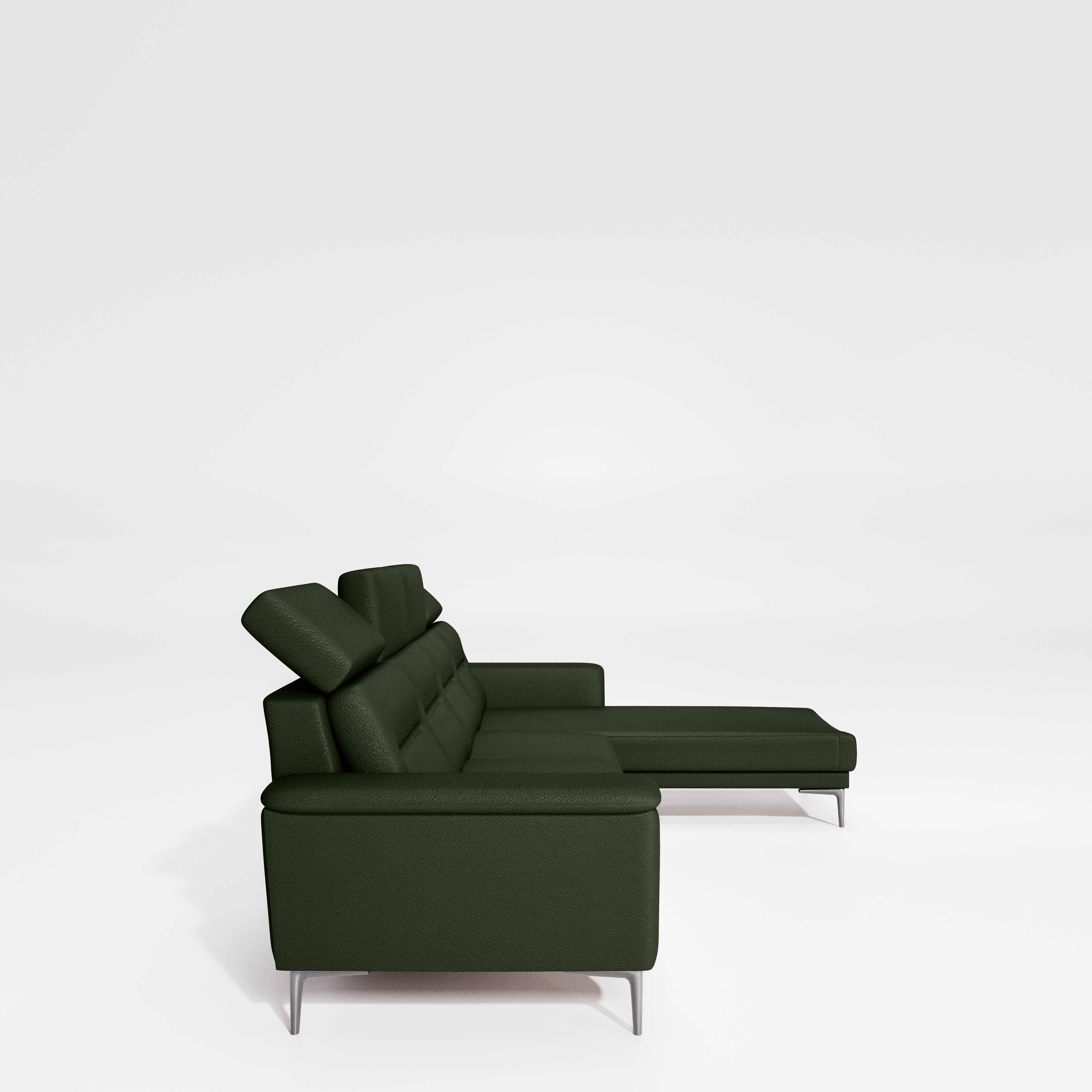 Cresendo 3 Seater with LH Lounger Leatherette fabric - Black Forest - Image 7