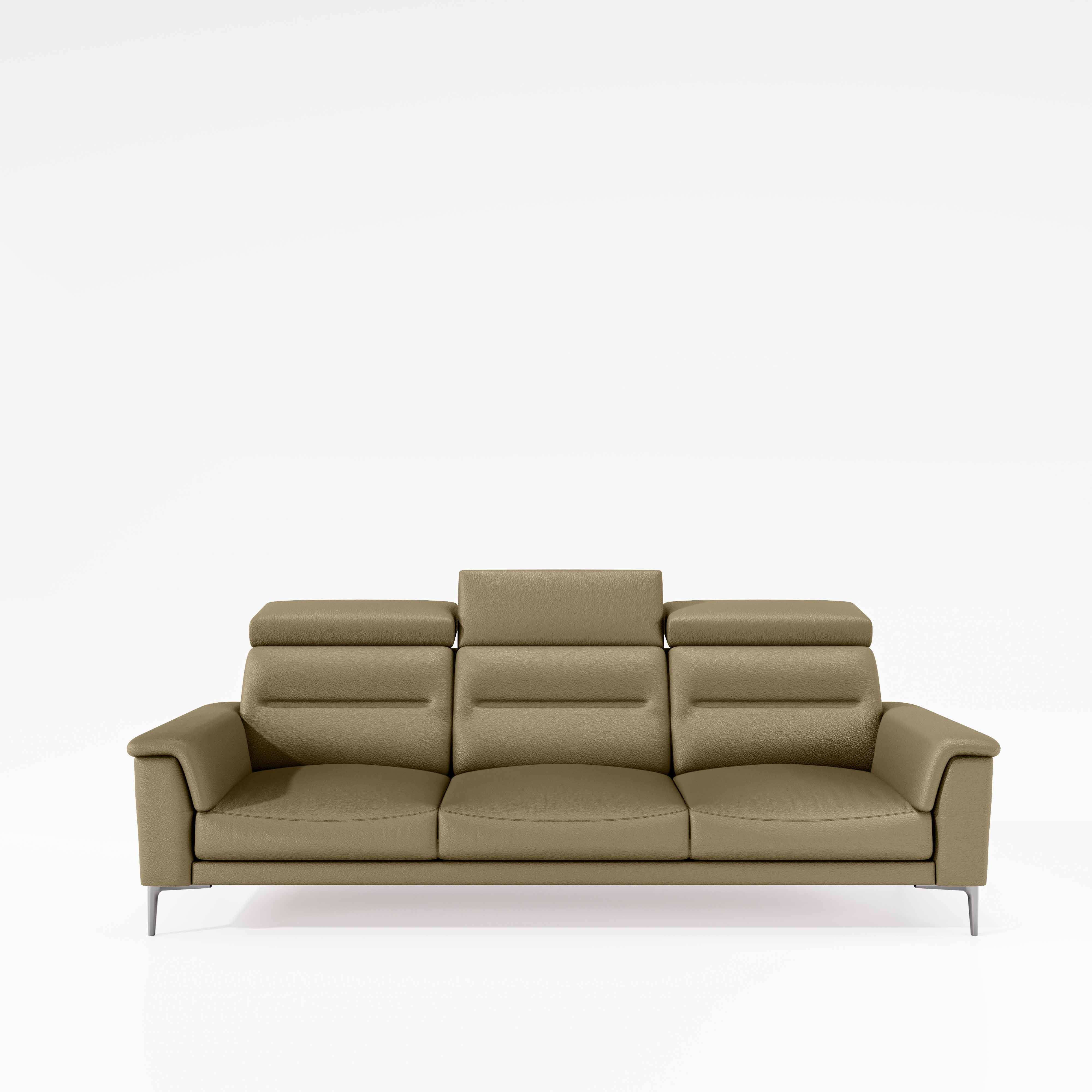 Cresendo 3 Seater Leatherette fabric - Pebble - Image 2
