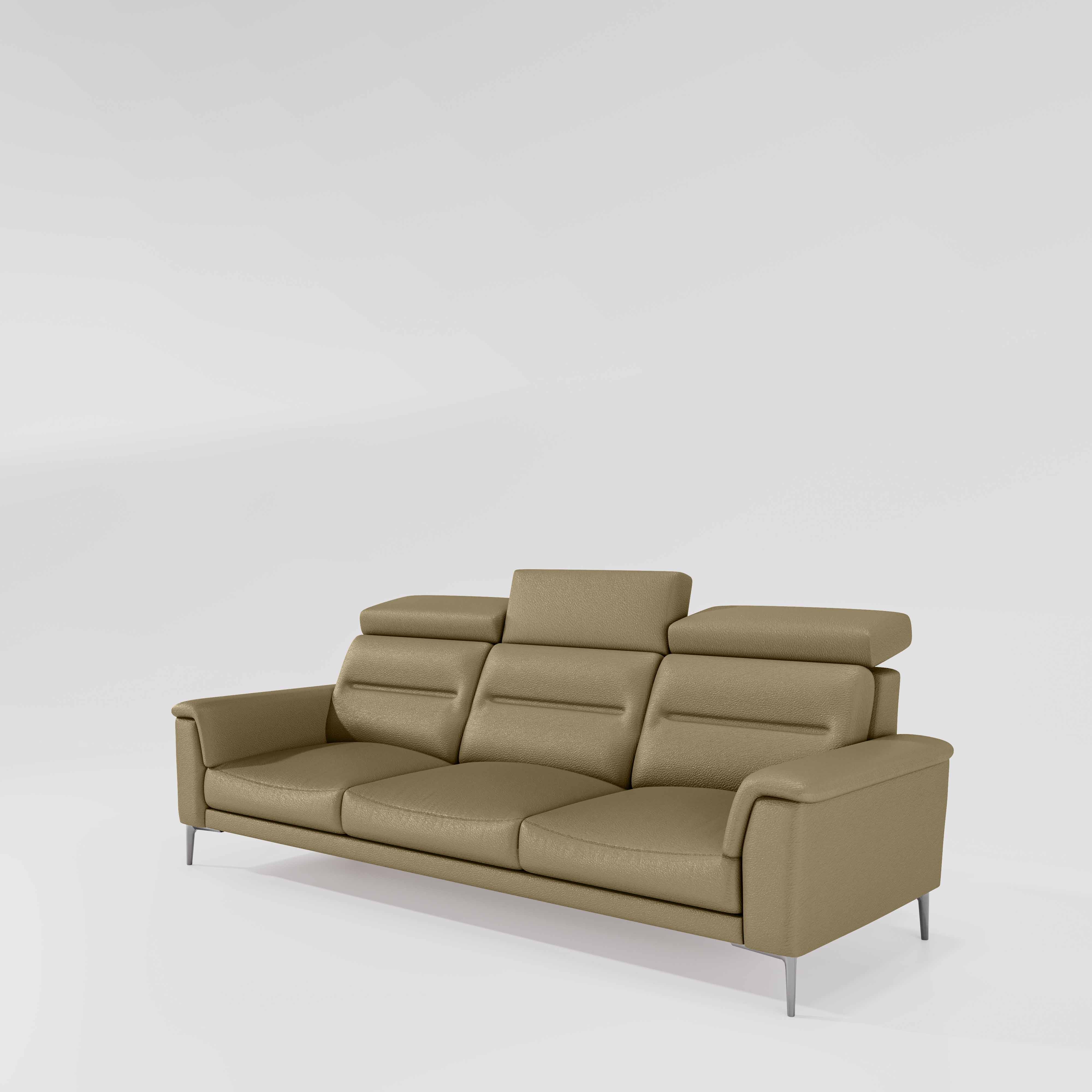 Cresendo 3 Seater Leatherette fabric - Pebble - Image 4