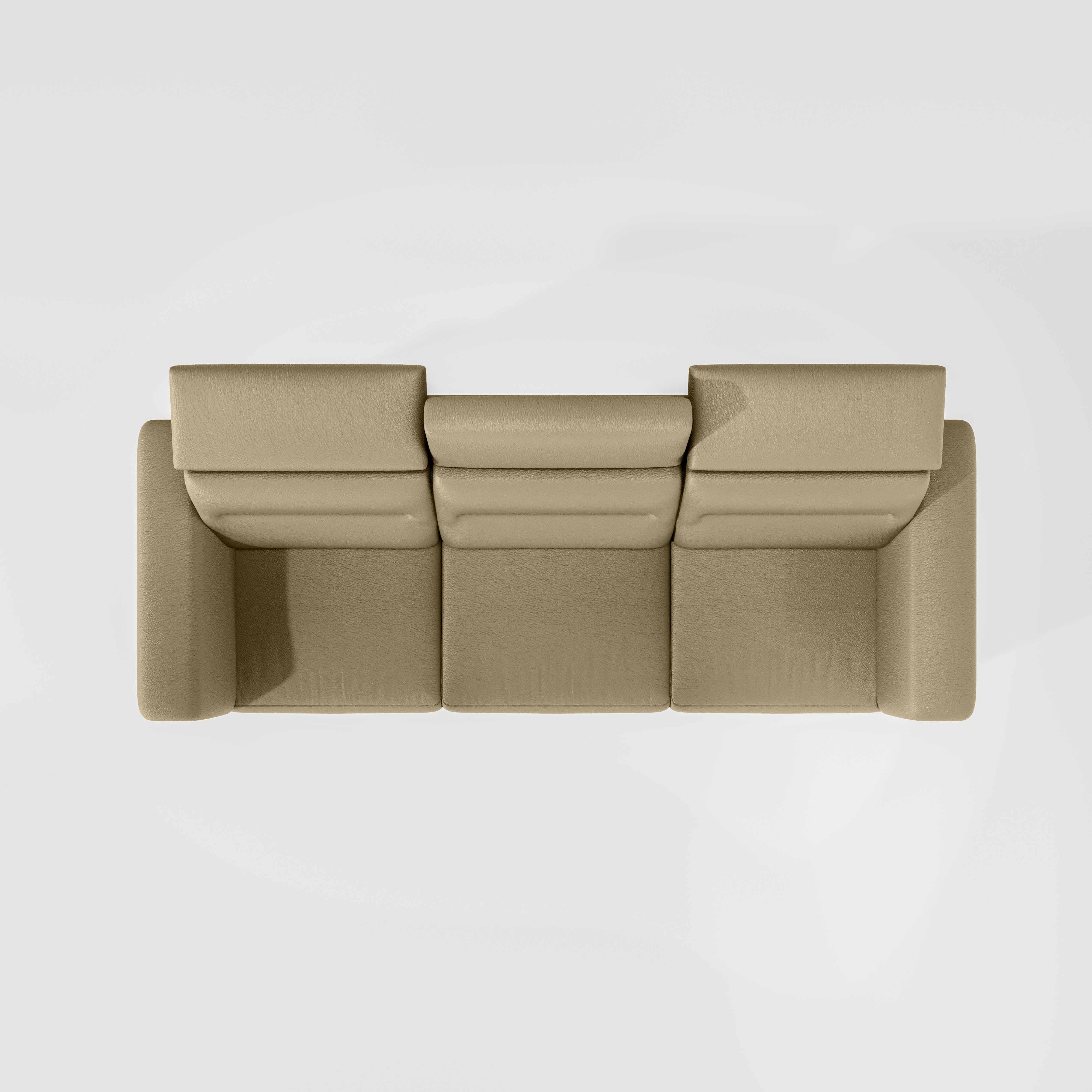 Cresendo 3 Seater Leatherette fabric - Pebble - Image 6