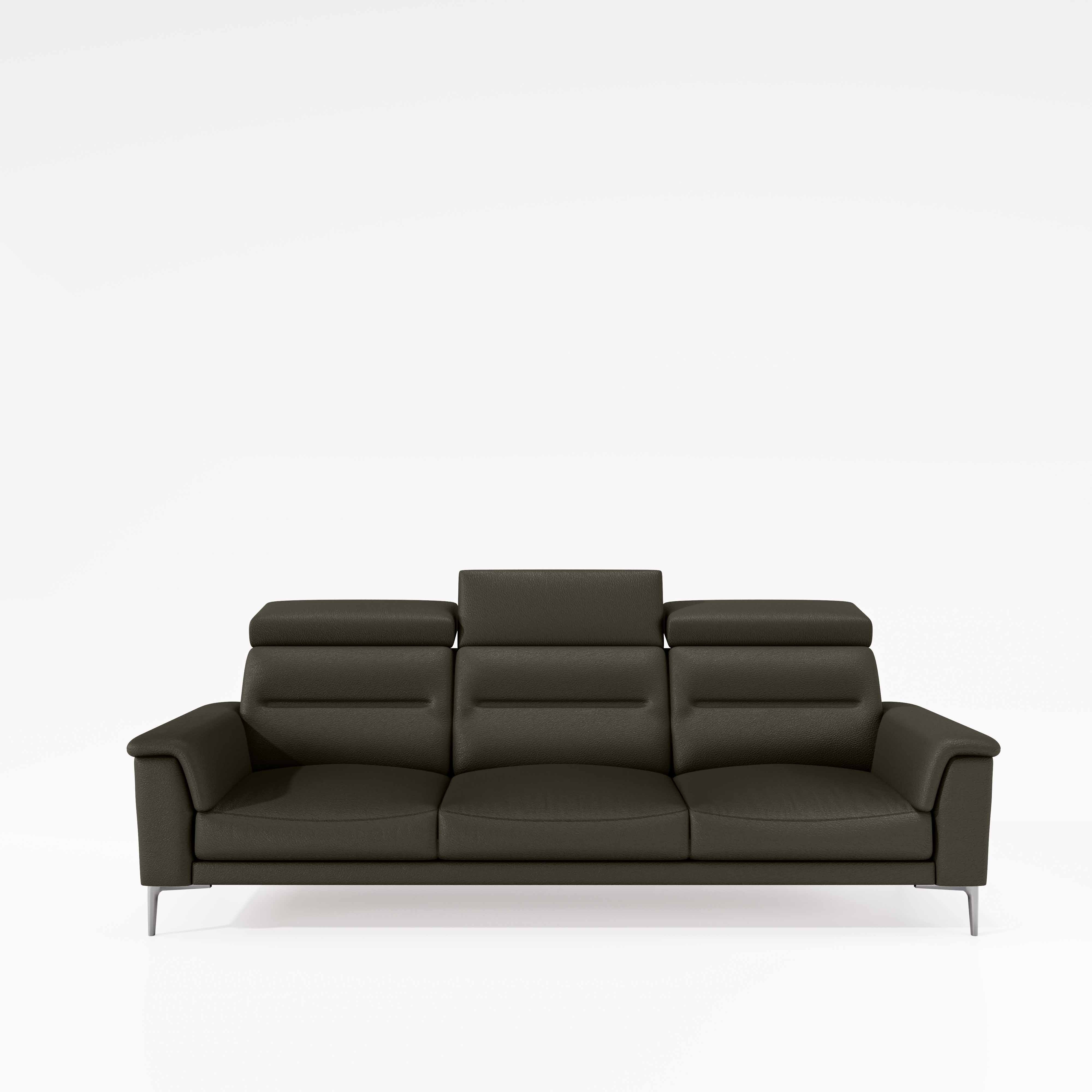 Cresendo 3 Seater Leatherette fabric - Pewter Grey - Image 2