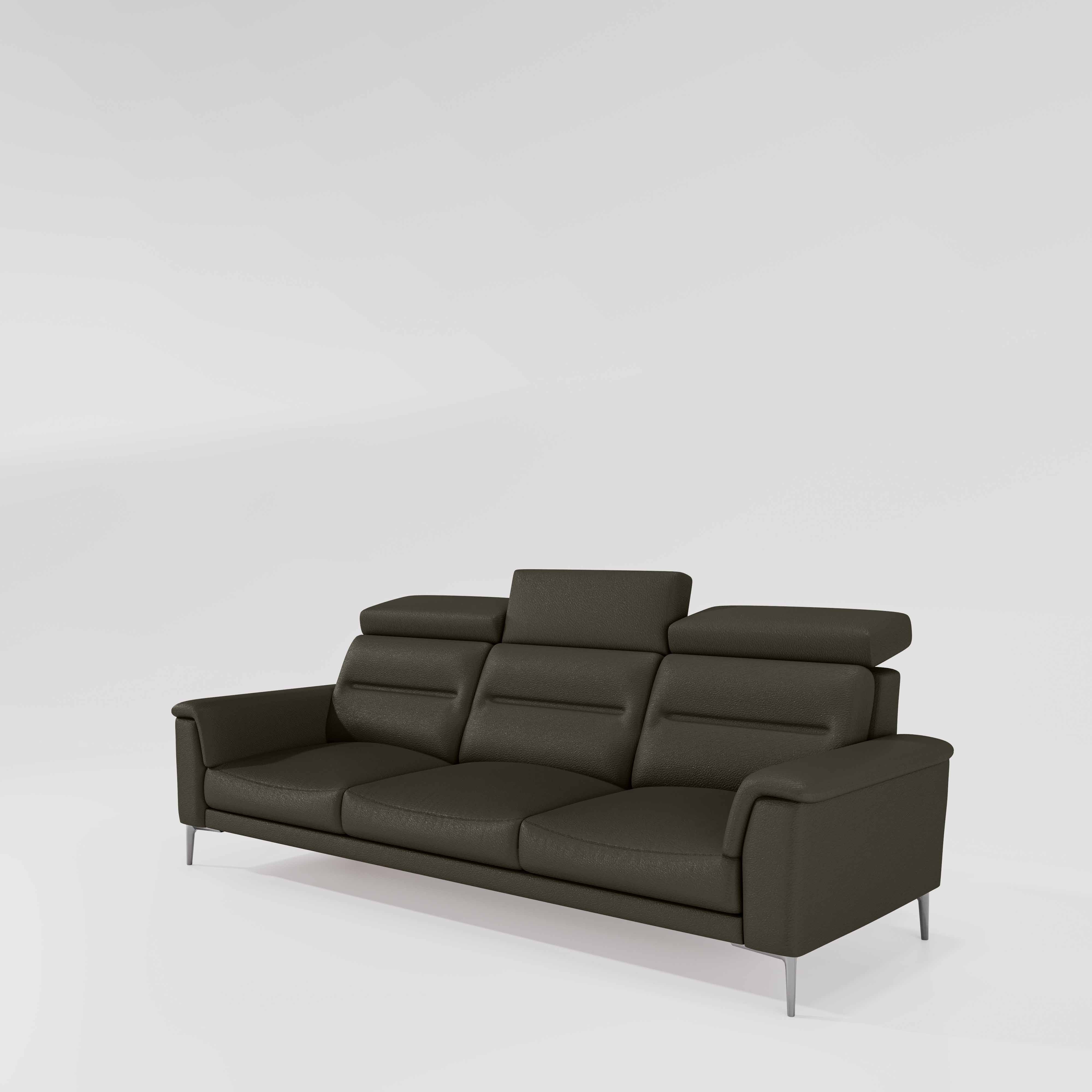 Cresendo 3 Seater Leatherette fabric - Pewter Grey - Image 4