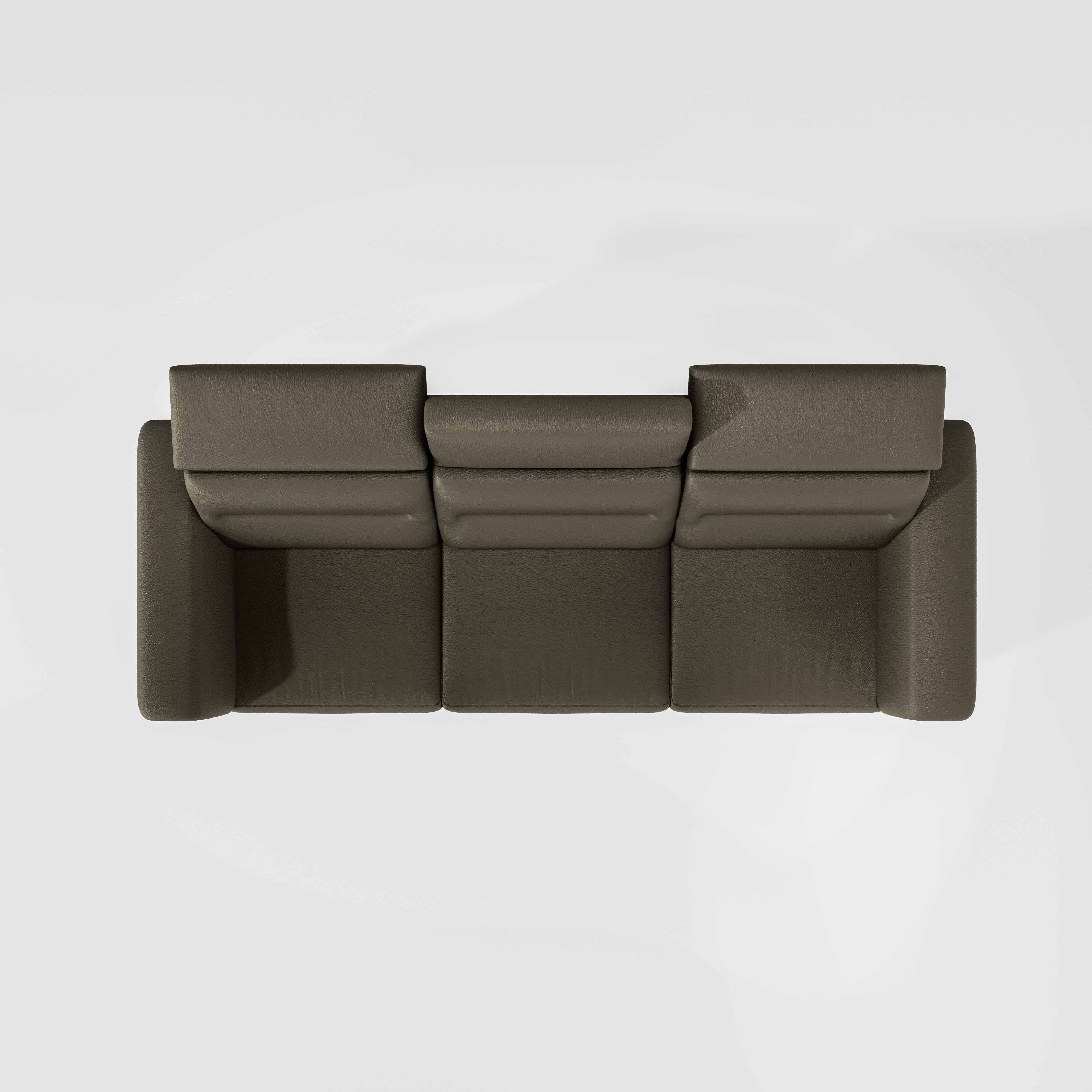 Cresendo 3 Seater Leatherette fabric - Pewter Grey - Image 6