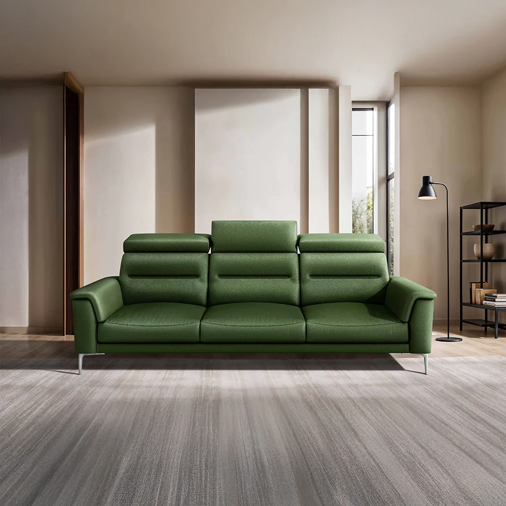 Cresendo 3 Seater Leatherette fabric - Black Forest