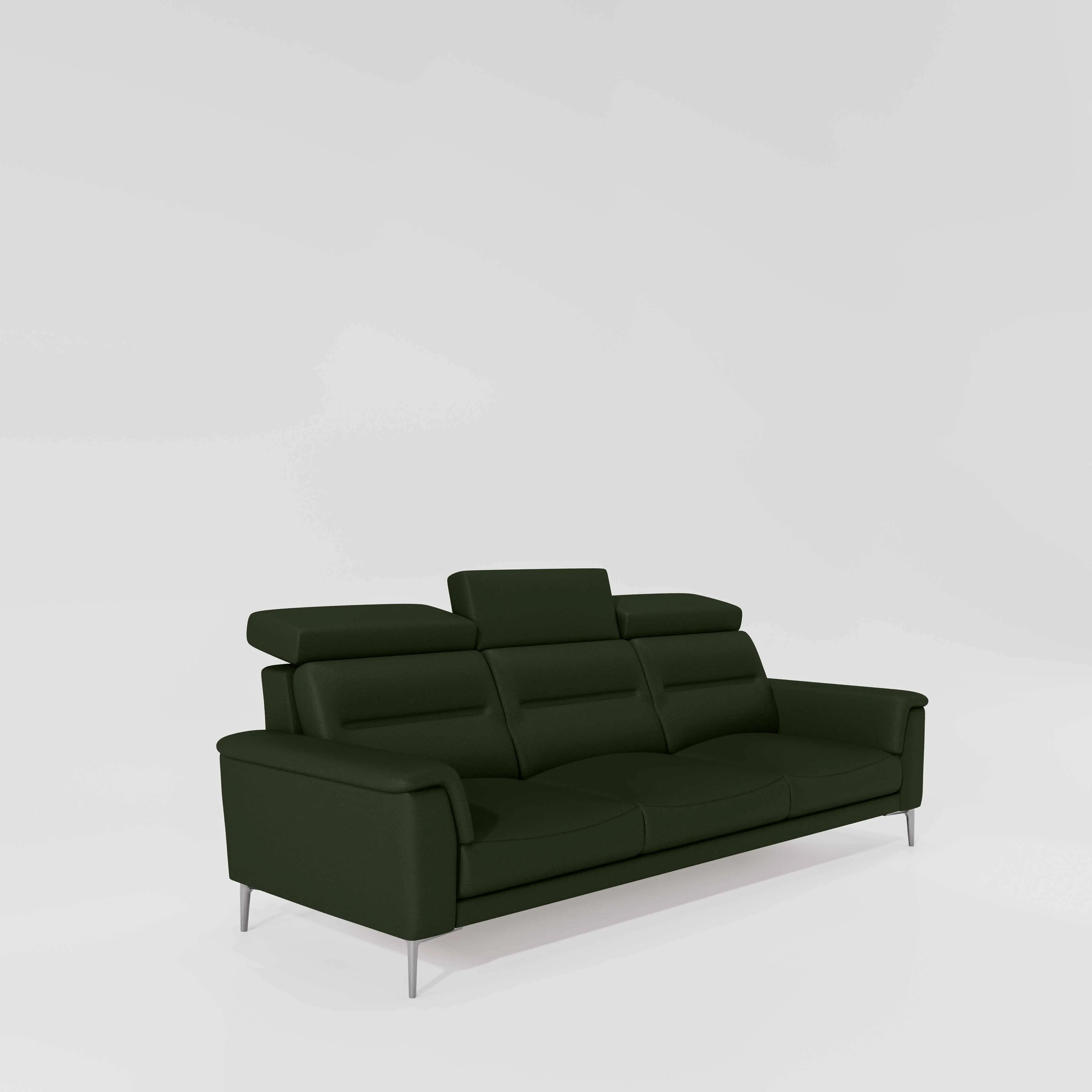 Cresendo 3 Seater Leatherette fabric - Black Forest - Image 3