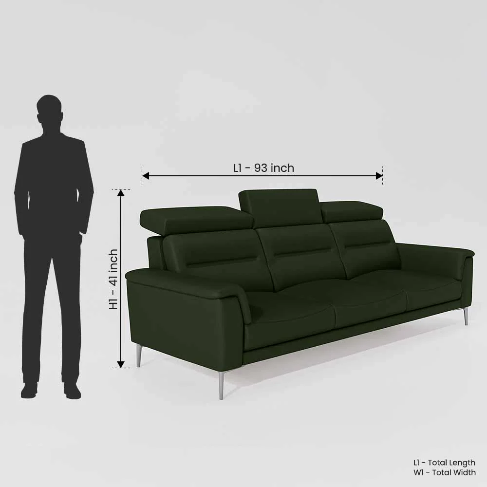 Cresendo 3 Seater Leatherette fabric - Black Forest - Image 7