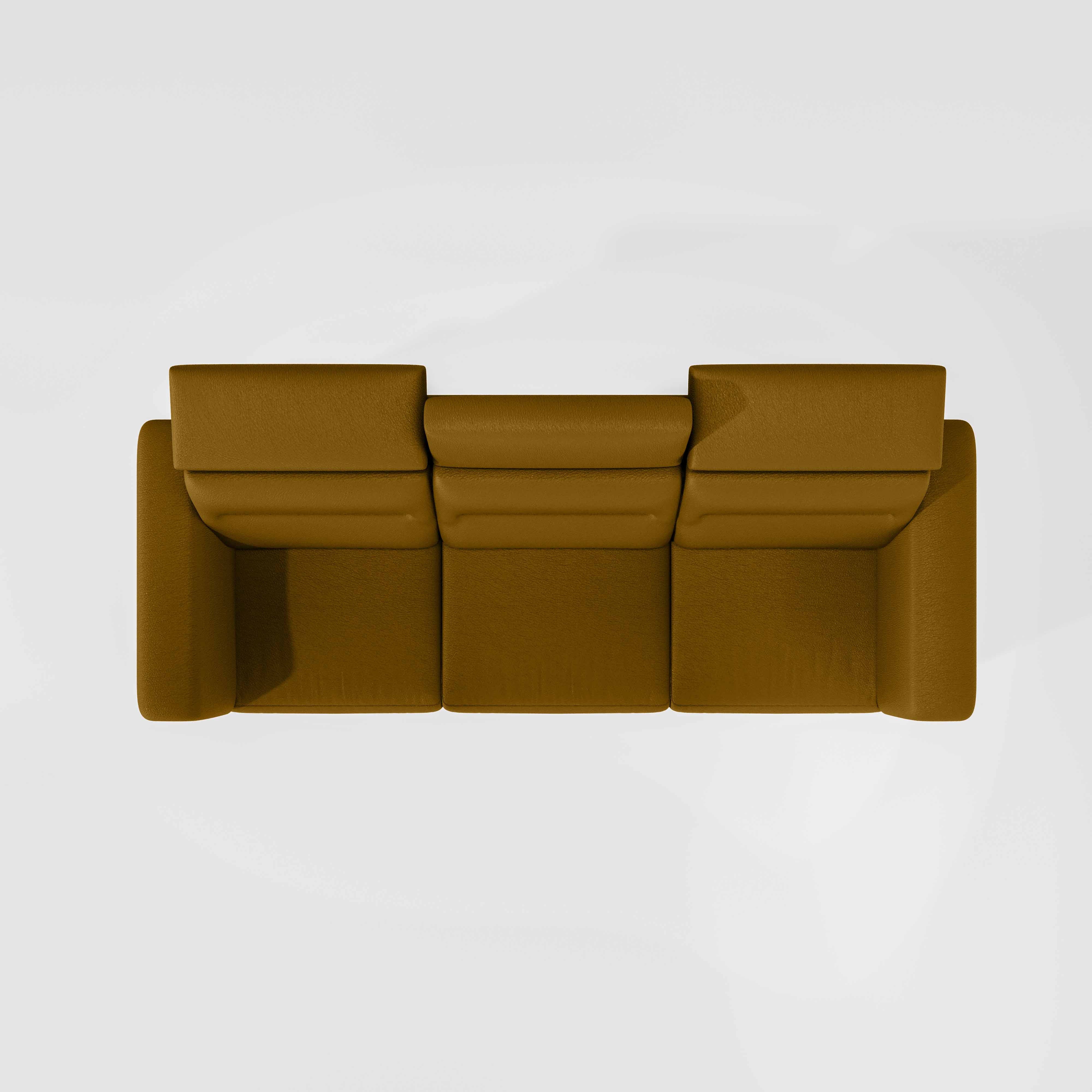 Cresendo 3 Seater Leatherette fabric - Golden Orange - Image 6