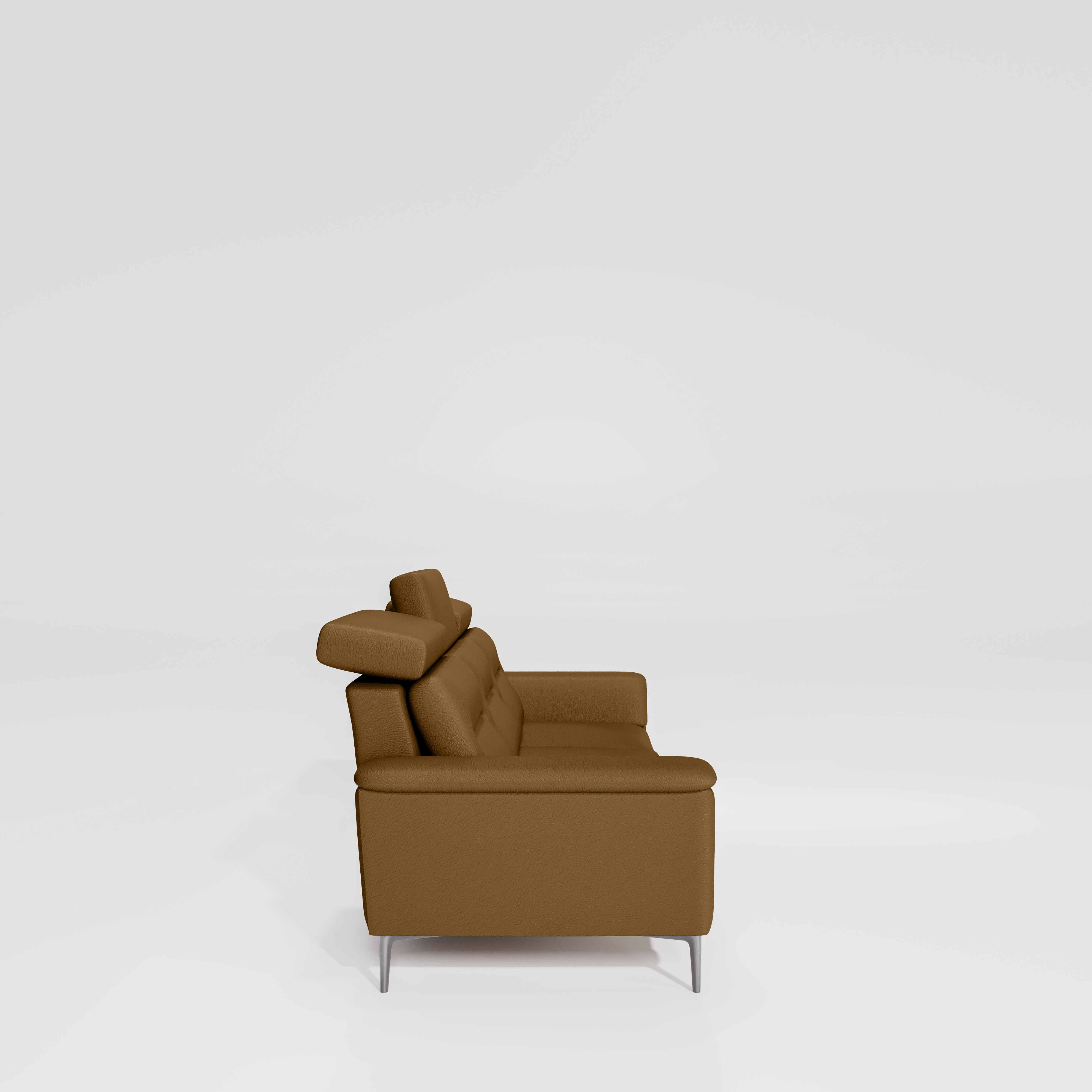 Cresendo 3 Seater Leatherette fabric - Tobacco Brown - Image 4
