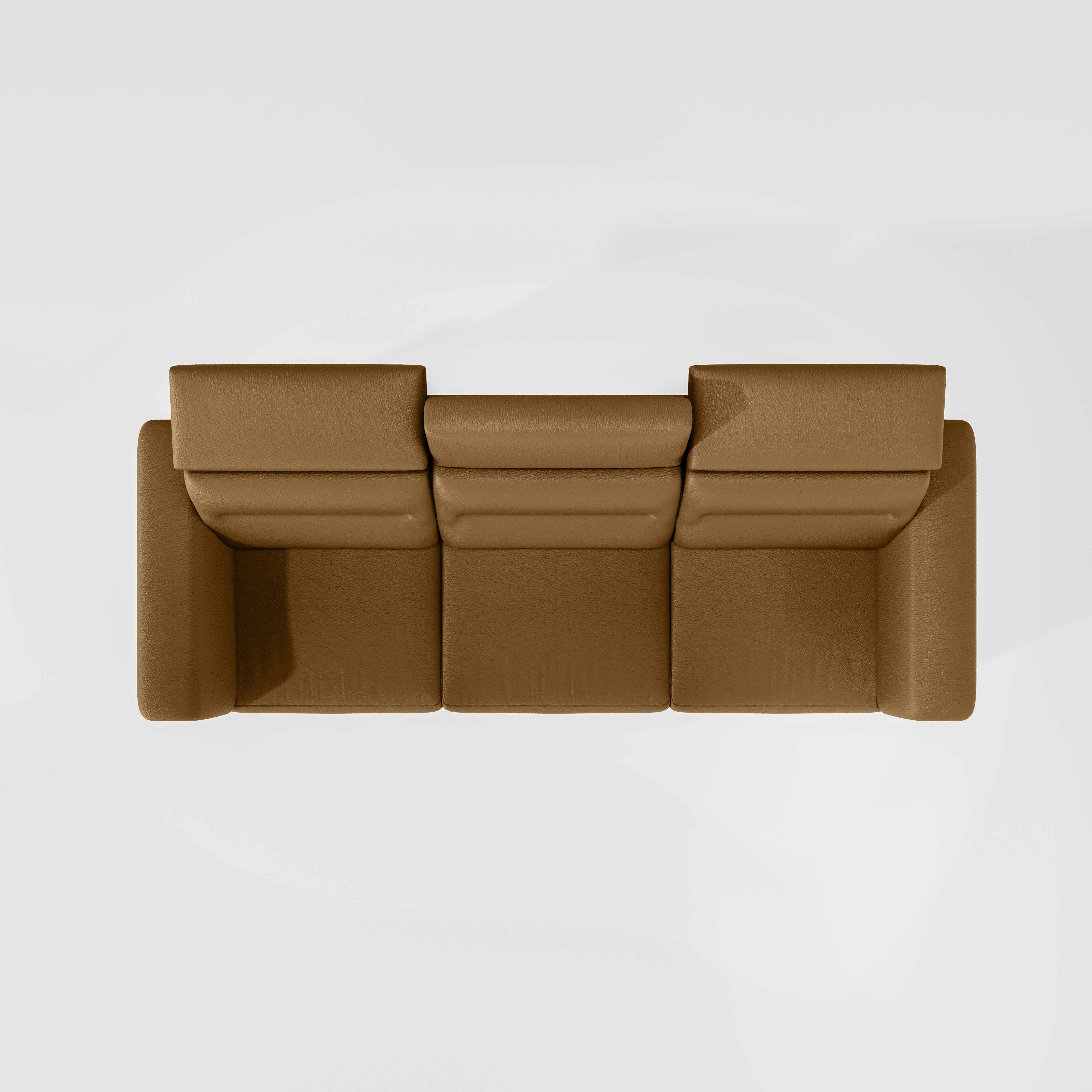 Cresendo 3 Seater Leatherette fabric - Tobacco Brown - Image 5