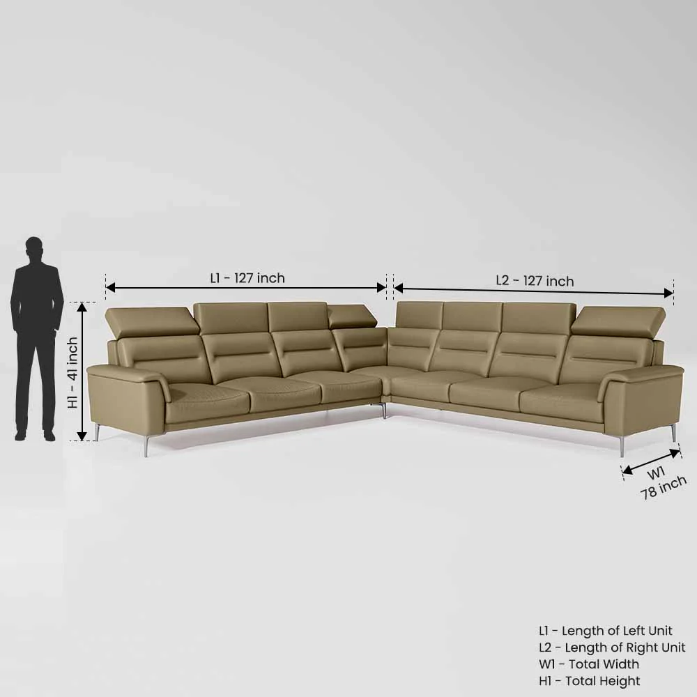 Crescendo 3 Seater + Corner + 3 Seater Leatherette Fabric - Pebble - Image 7