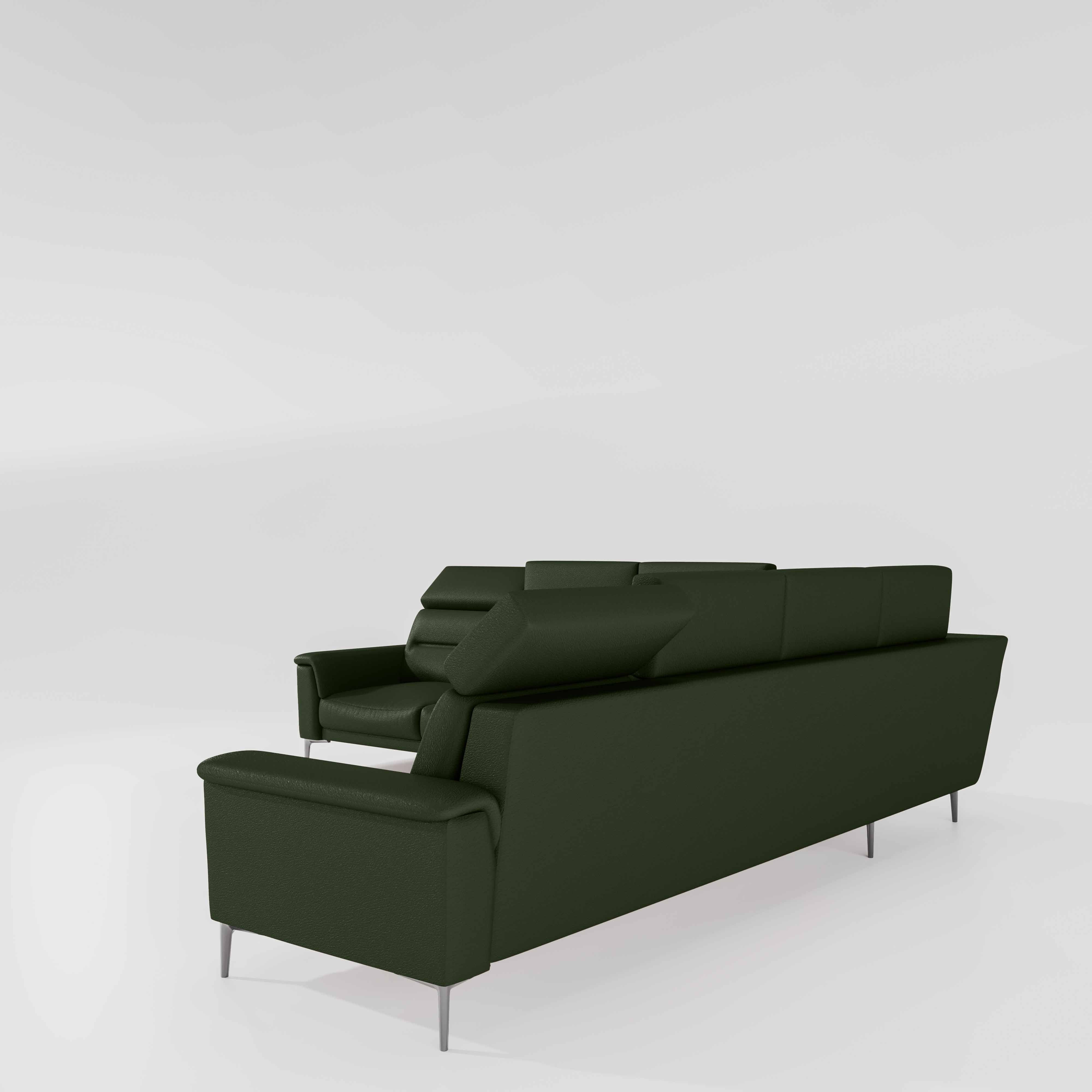 Crescendo 3 Seater + Corner + 3 Seater Leatherette Fabric - Black Forest - Image 4