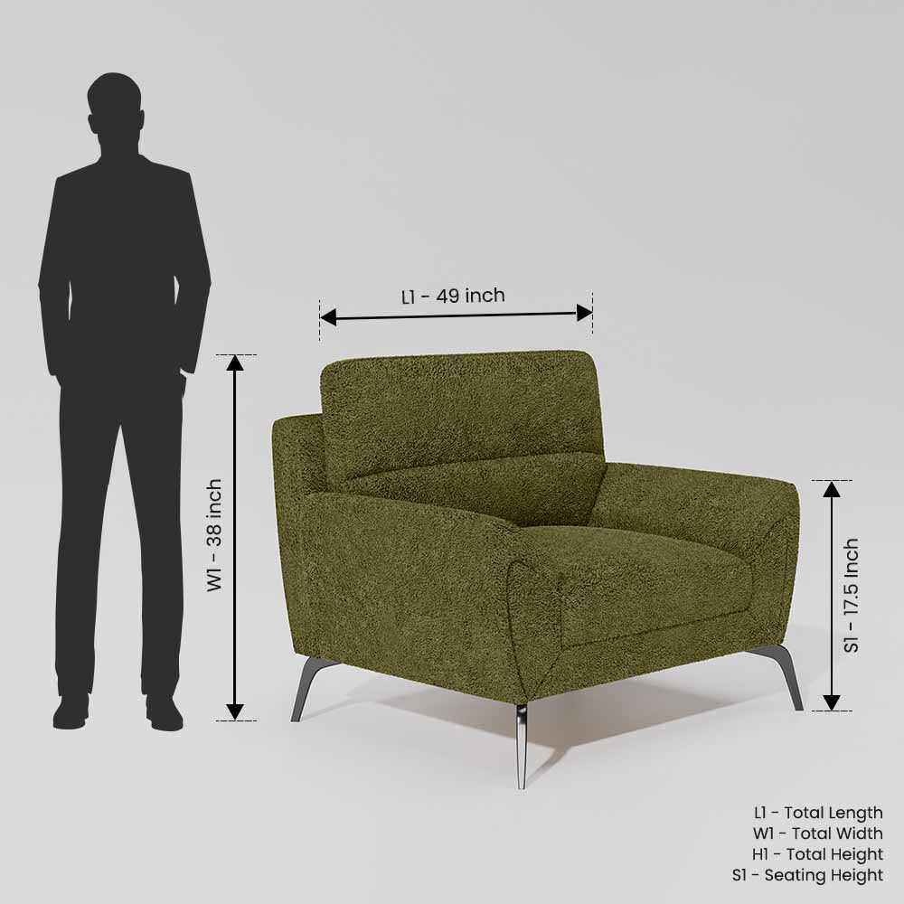 Octave 1 Seater Seater-Boucle Fabric - Dried herb - Image 7