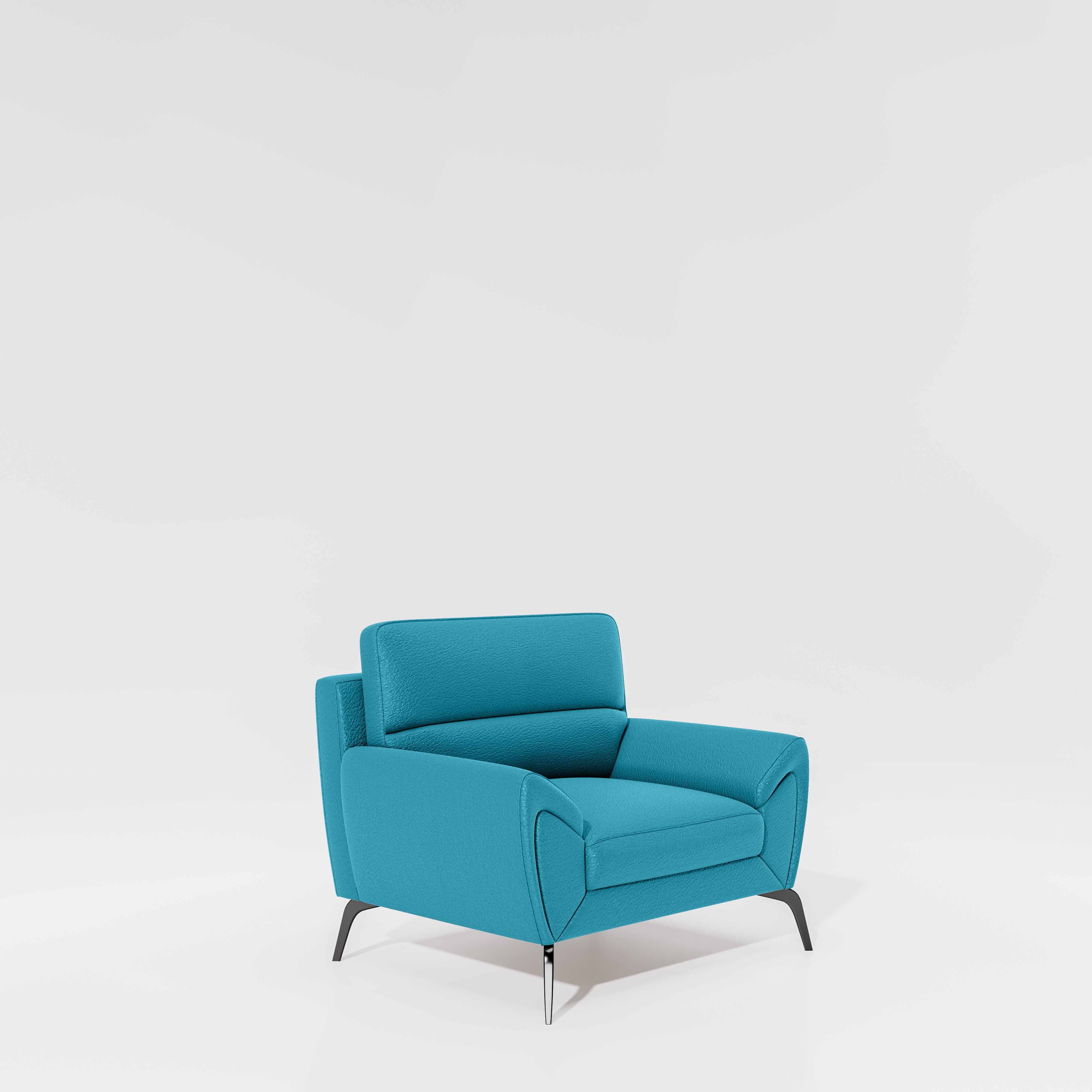Octave 1 Seater Seater-Suede fabric - Celestial blue - Image 3