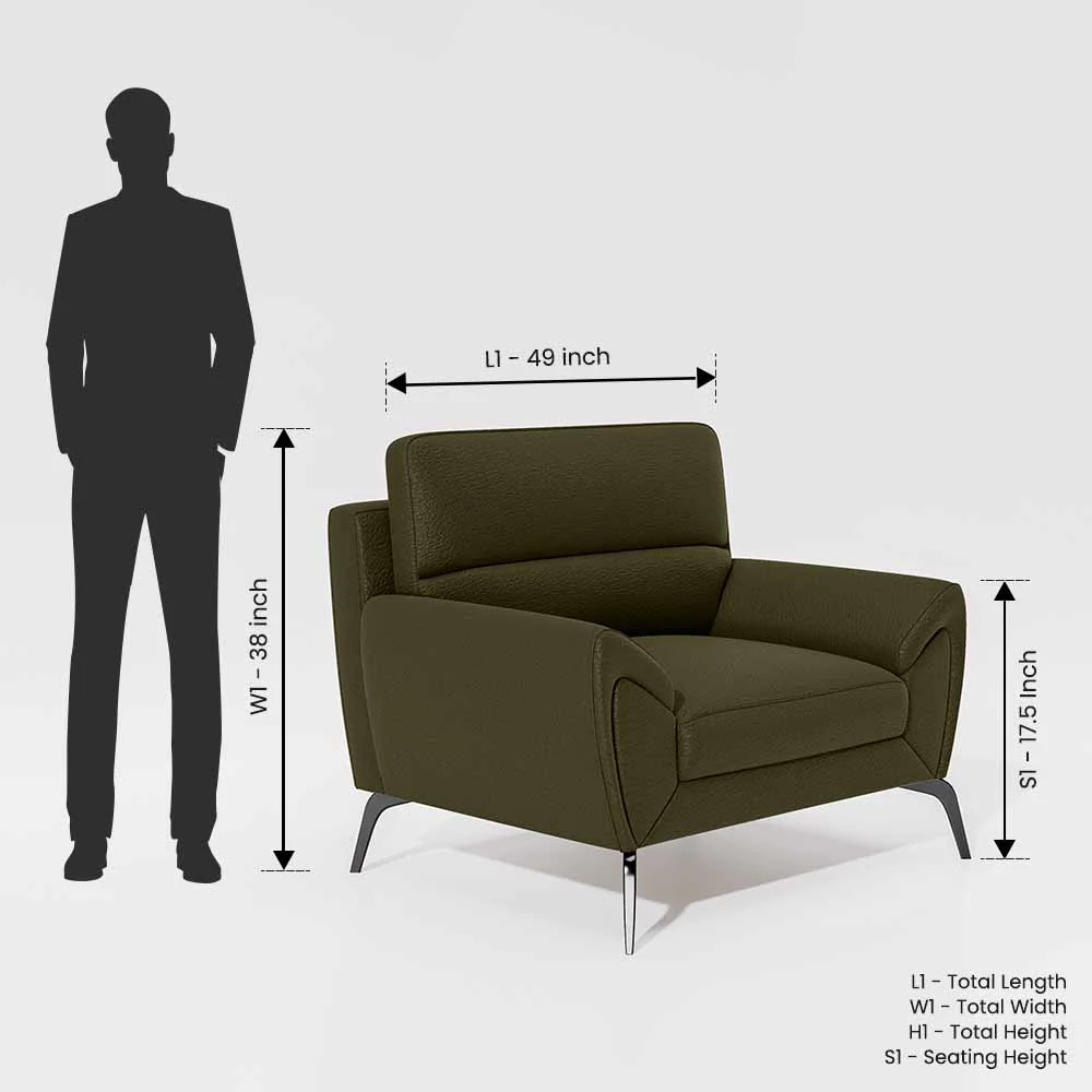 Octave 1 Seater Seater-Suede fabric - Avocado - Image 7