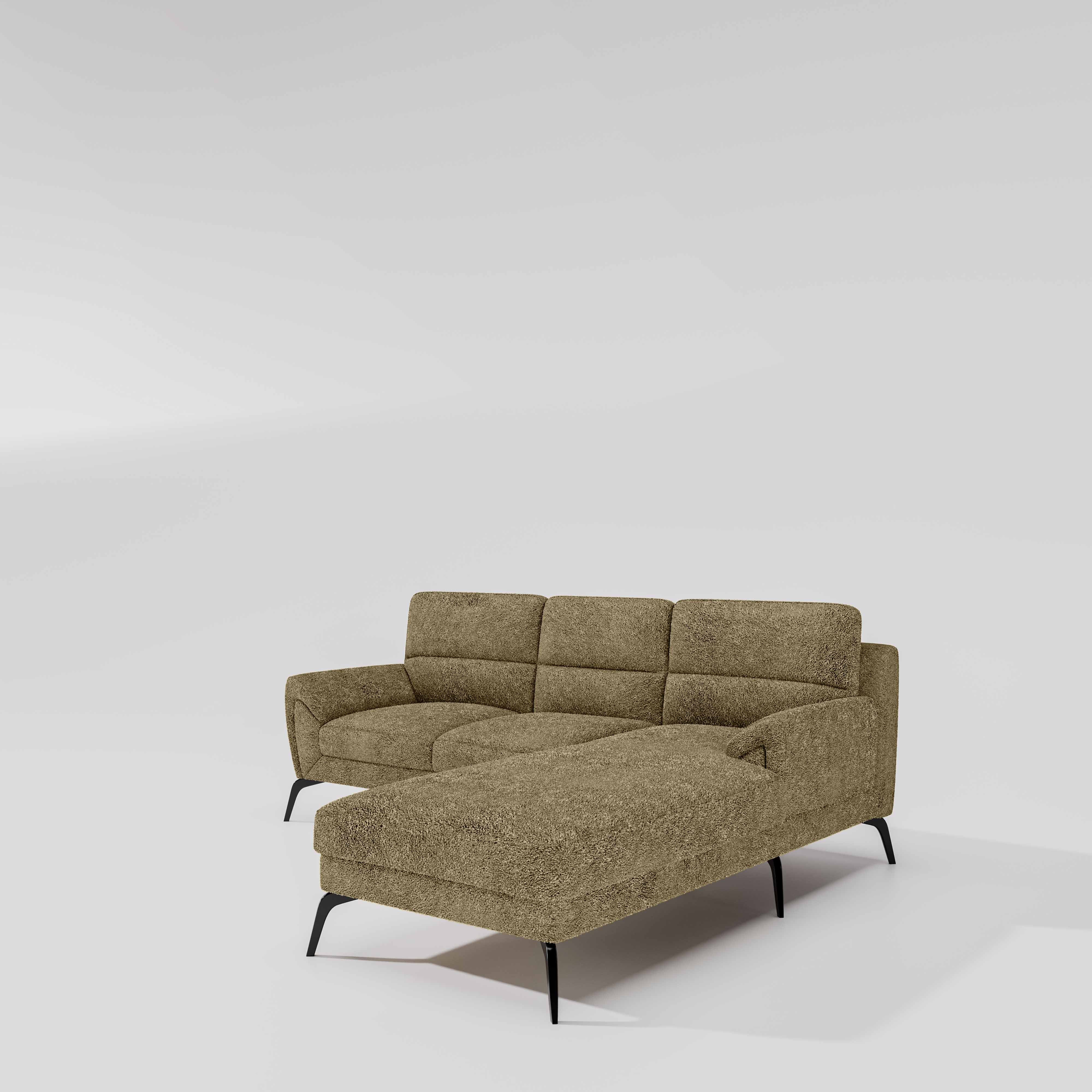 Octave 2 Seater Sofa with LH Lounger Boucle Fabric - Irish Cream - Image 4