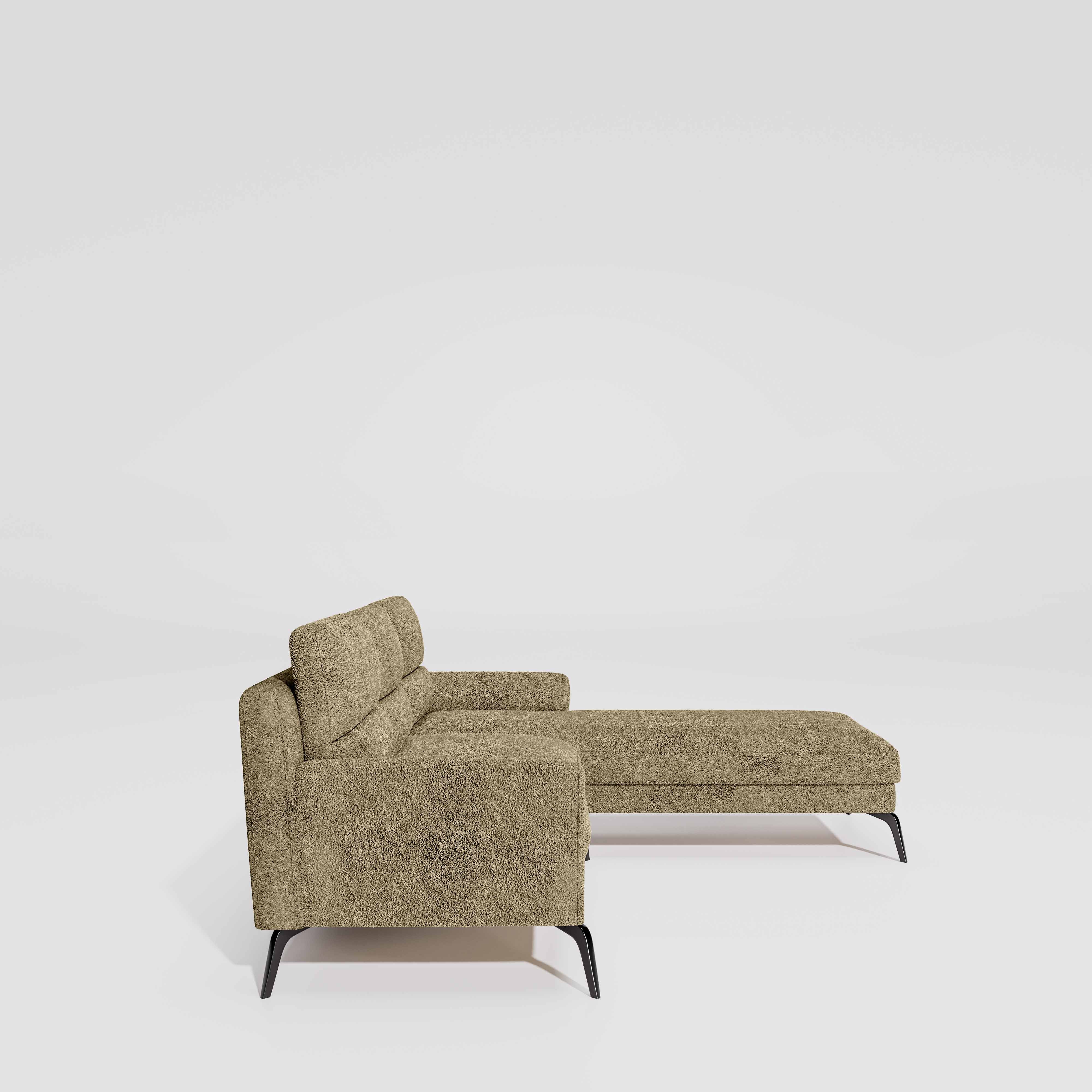Octave 2 Seater Sofa with LH Lounger Boucle Fabric - Irish Cream - Image 5