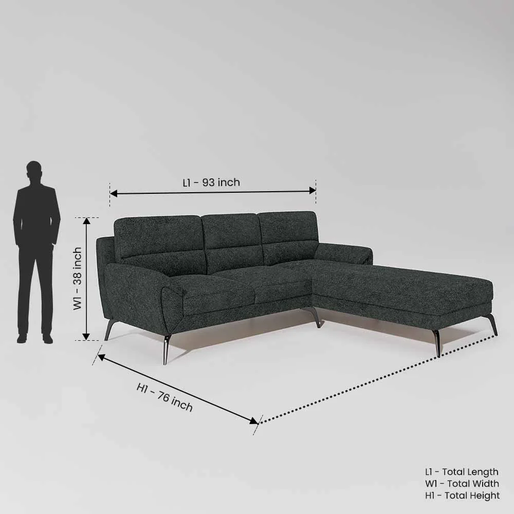 Octave 2 Seater Sofa with LH Lounger Boucle Fabric - Sedona Sage - Image 7