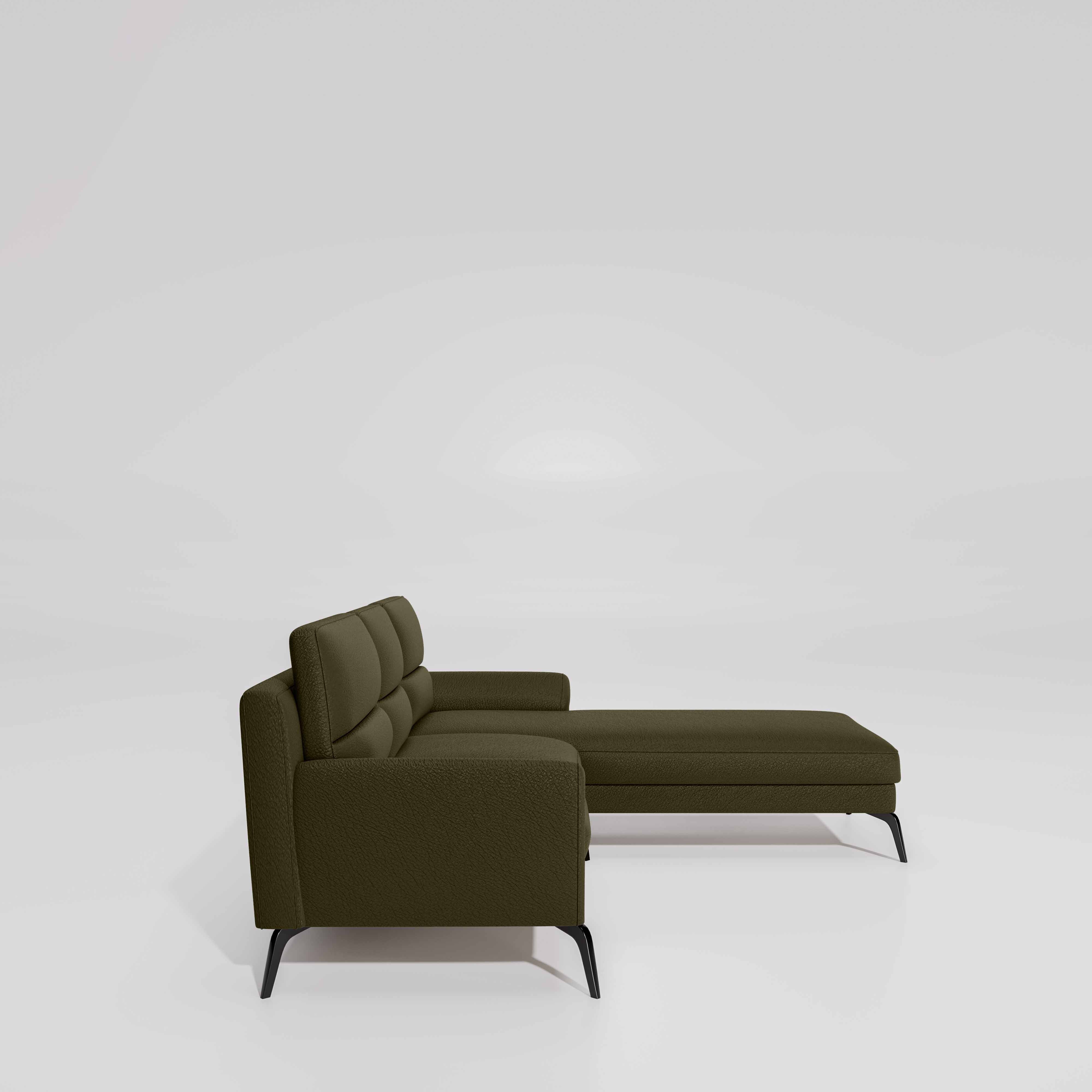 Octave 2 Seater Sofa with LH Lounger Suede Fabric  - Avacado - Image 5