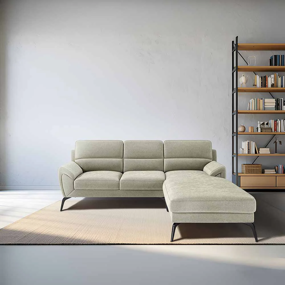 Octave 2 Seater Sofa with RH Lounger Water & Stain Repellent Fabric - Pistachio Shell