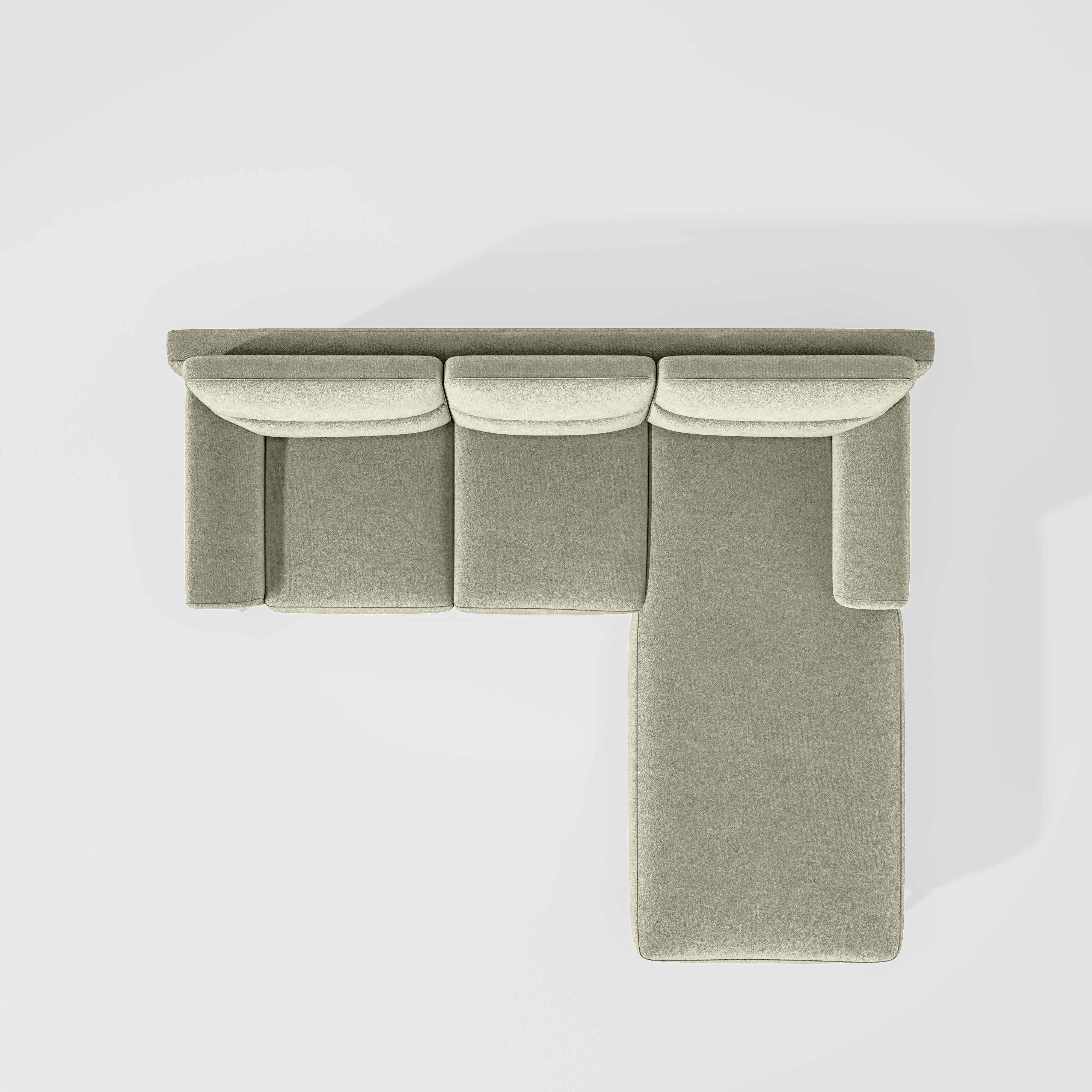 Octave 2 Seater Sofa with RH Lounger Water & Stain Repellent Fabric - Pistachio Shell - Image 6