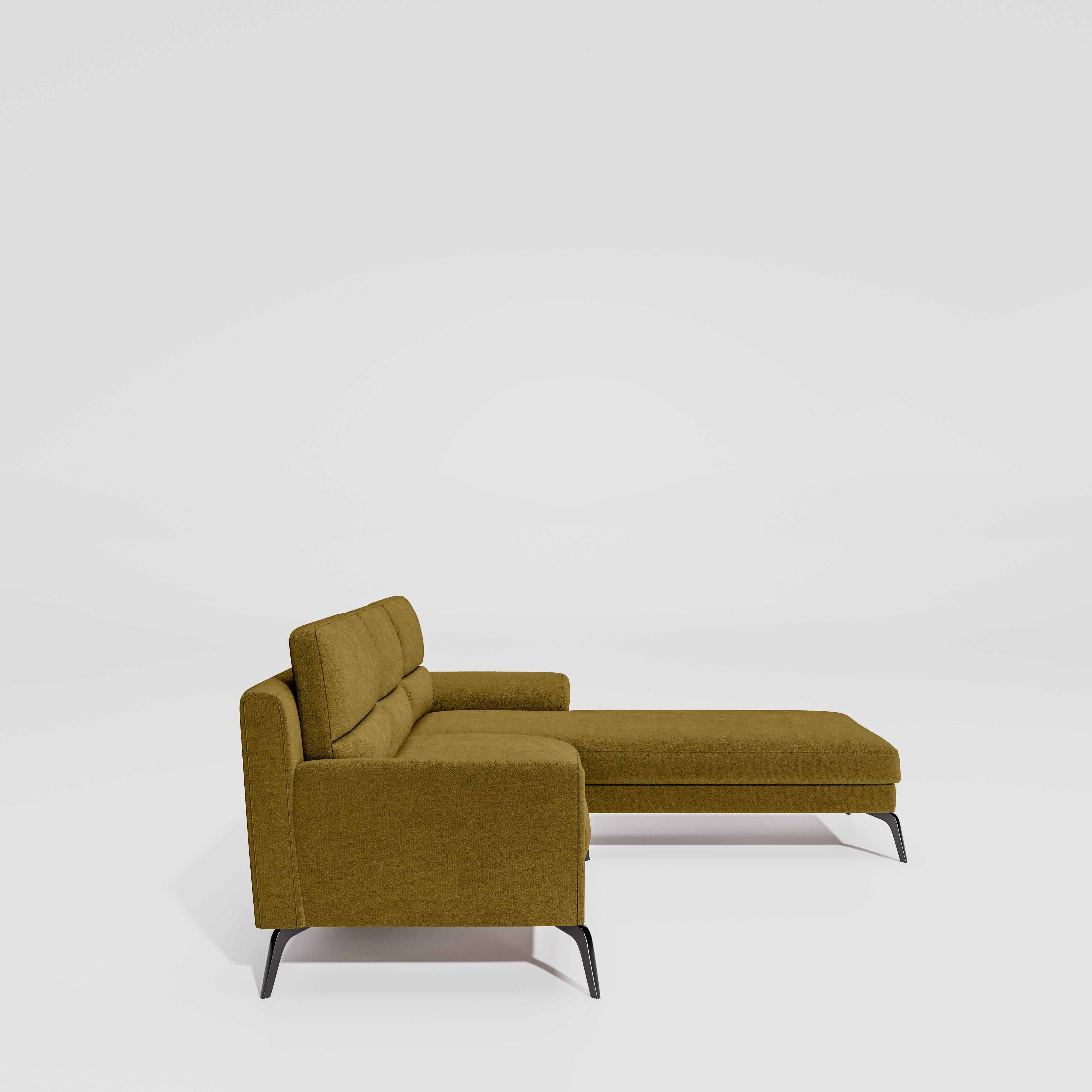 Octave 2 Seater Sofa with RH Lounger Water & Stain Repellent Fabric - Honey - Image 2