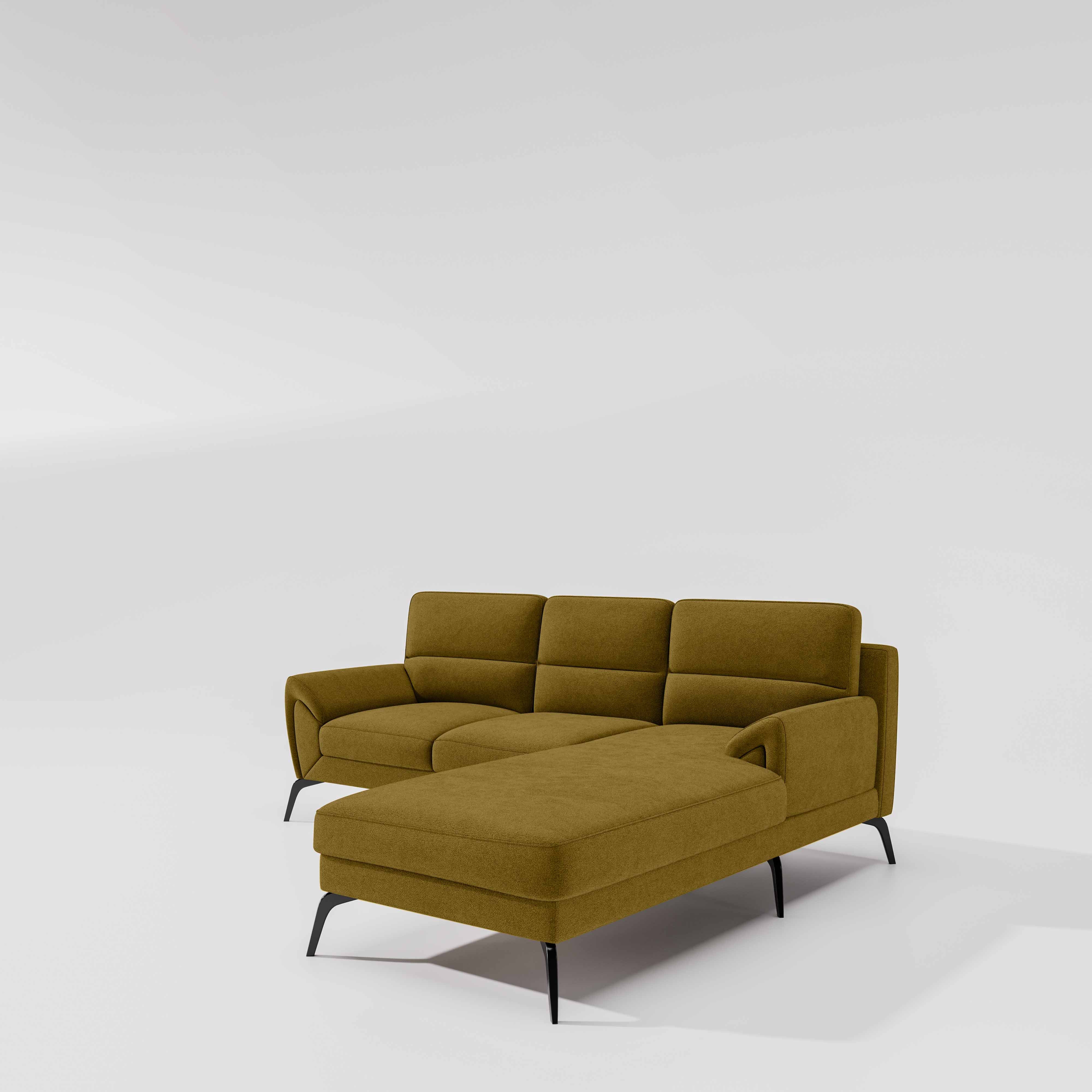Octave 2 Seater Sofa with RH Lounger Water & Stain Repellent Fabric - Honey - Image 6