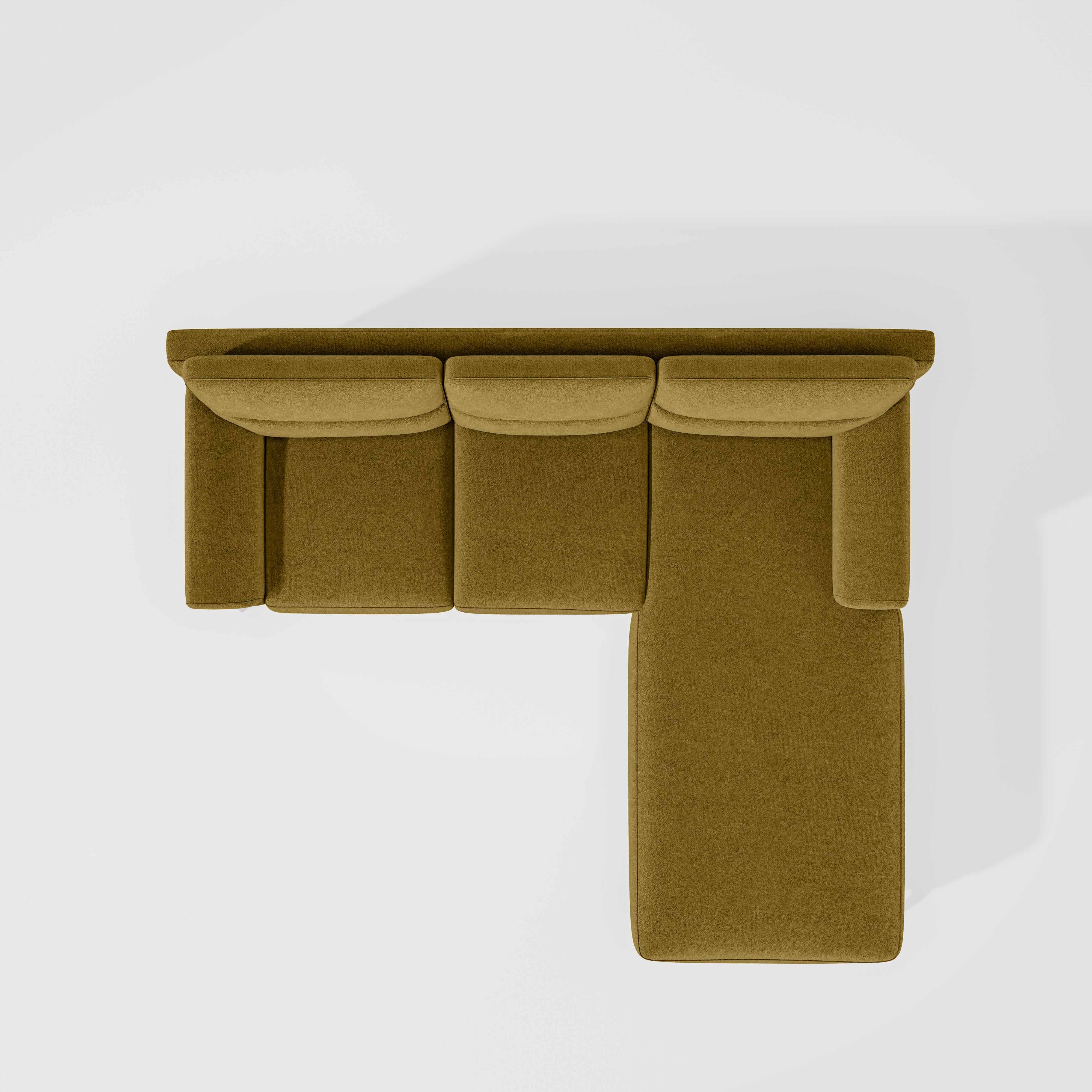 Octave 2 Seater Sofa with RH Lounger Water & Stain Repellent Fabric - Honey - Image 7