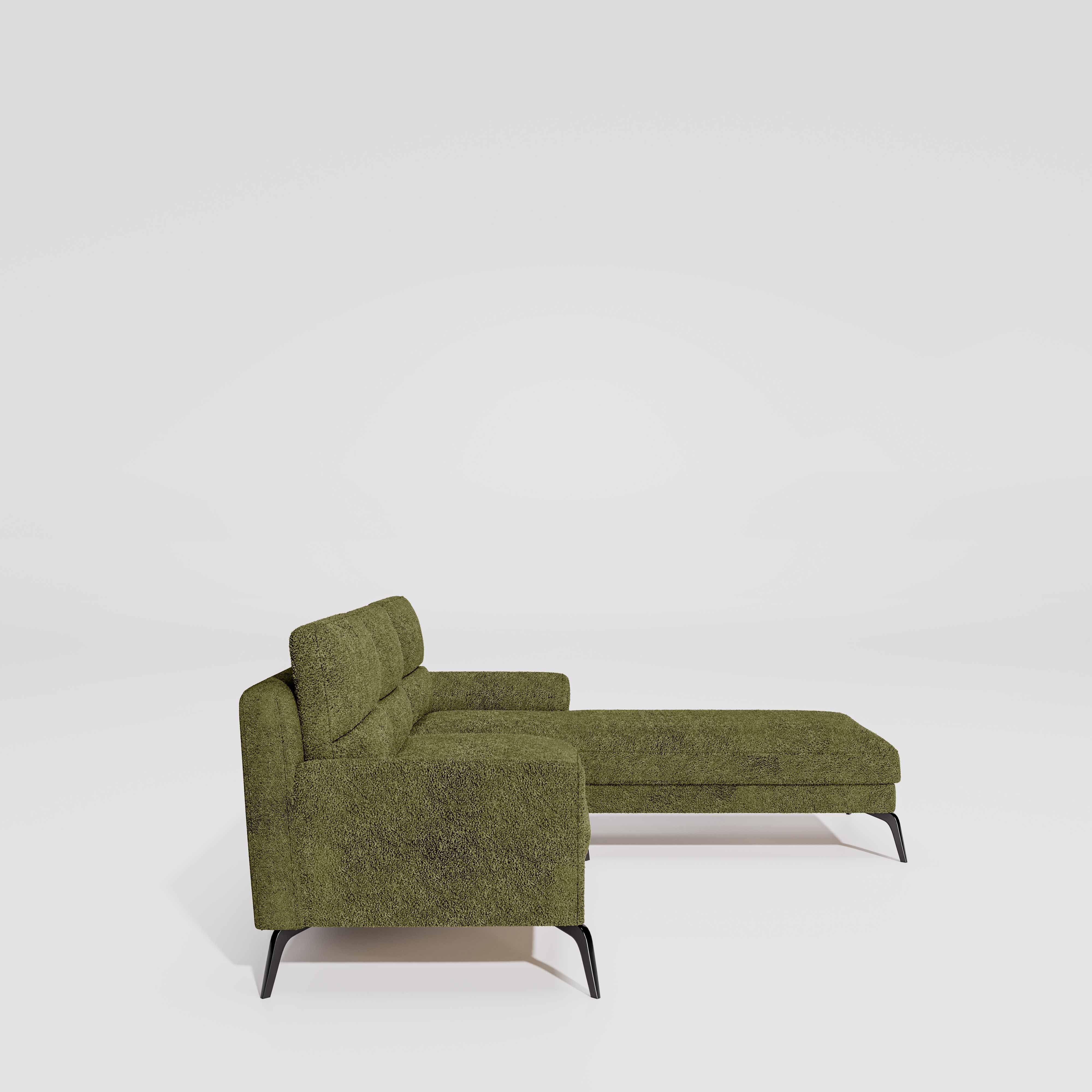 Octave 2 Seater Sofa with RH Lounger Boucle Fabric - Dried Herb - Image 5