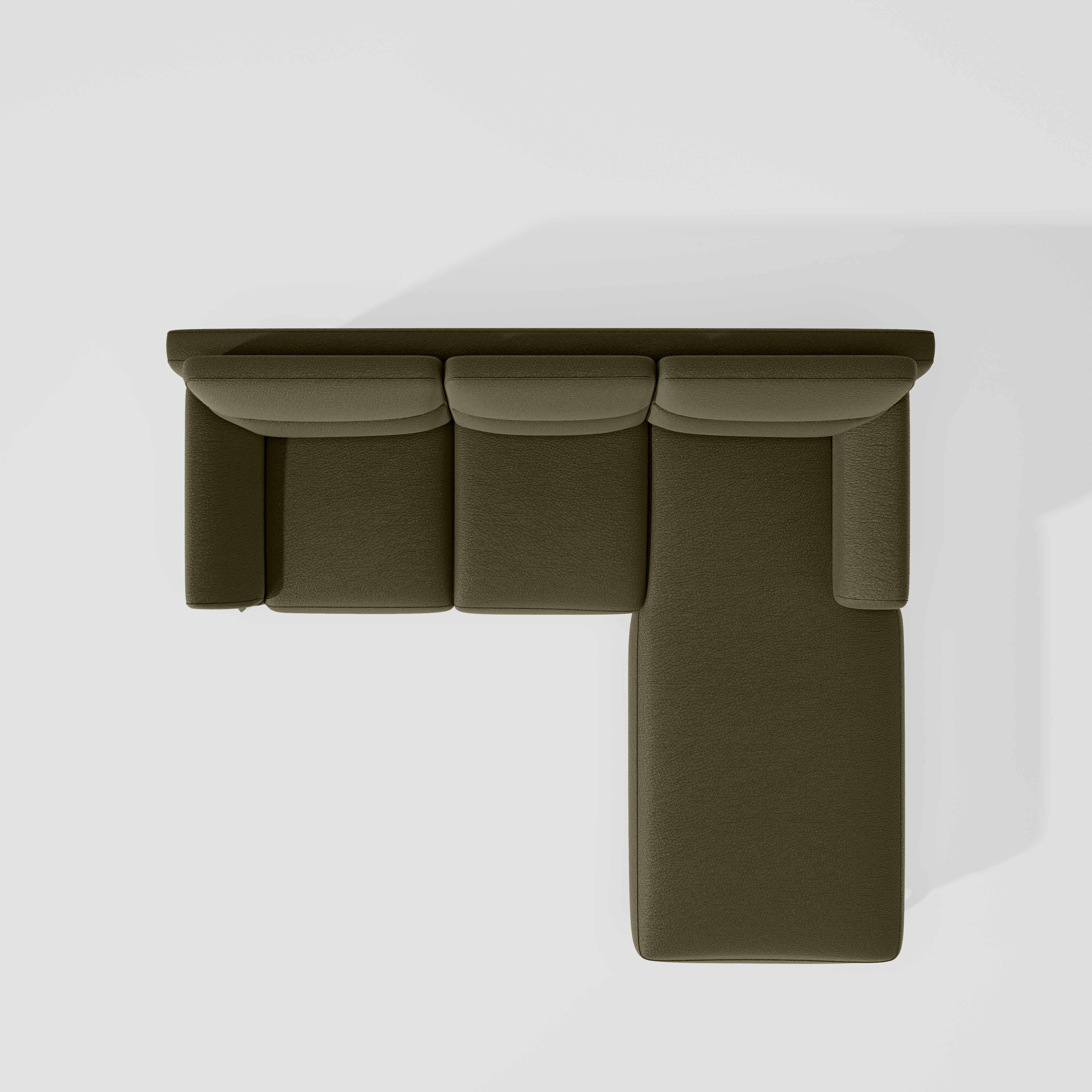 Octave 2 Seater Sofa with RH Lounger Suede Fabric - Avacado - Image 6