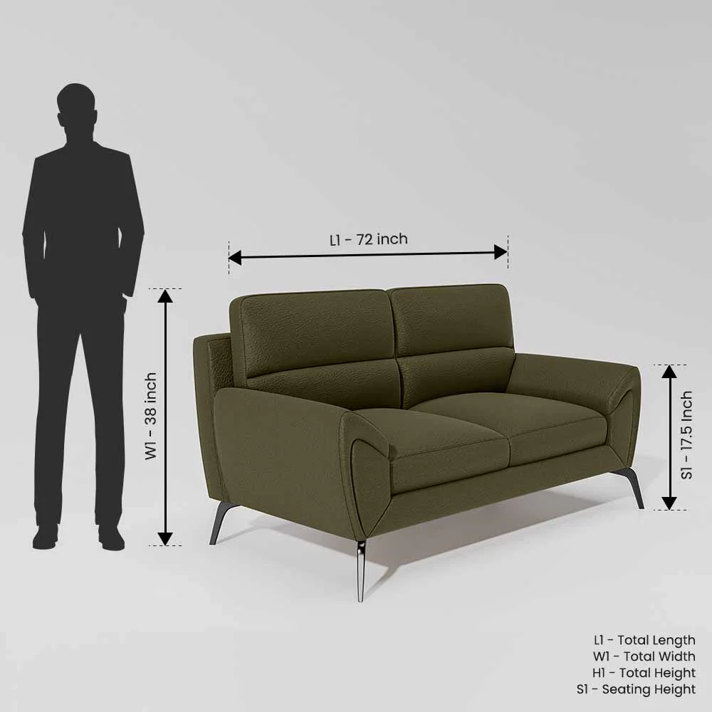 Octave 2 Seater Suede Fabric - Avocado - Image 7