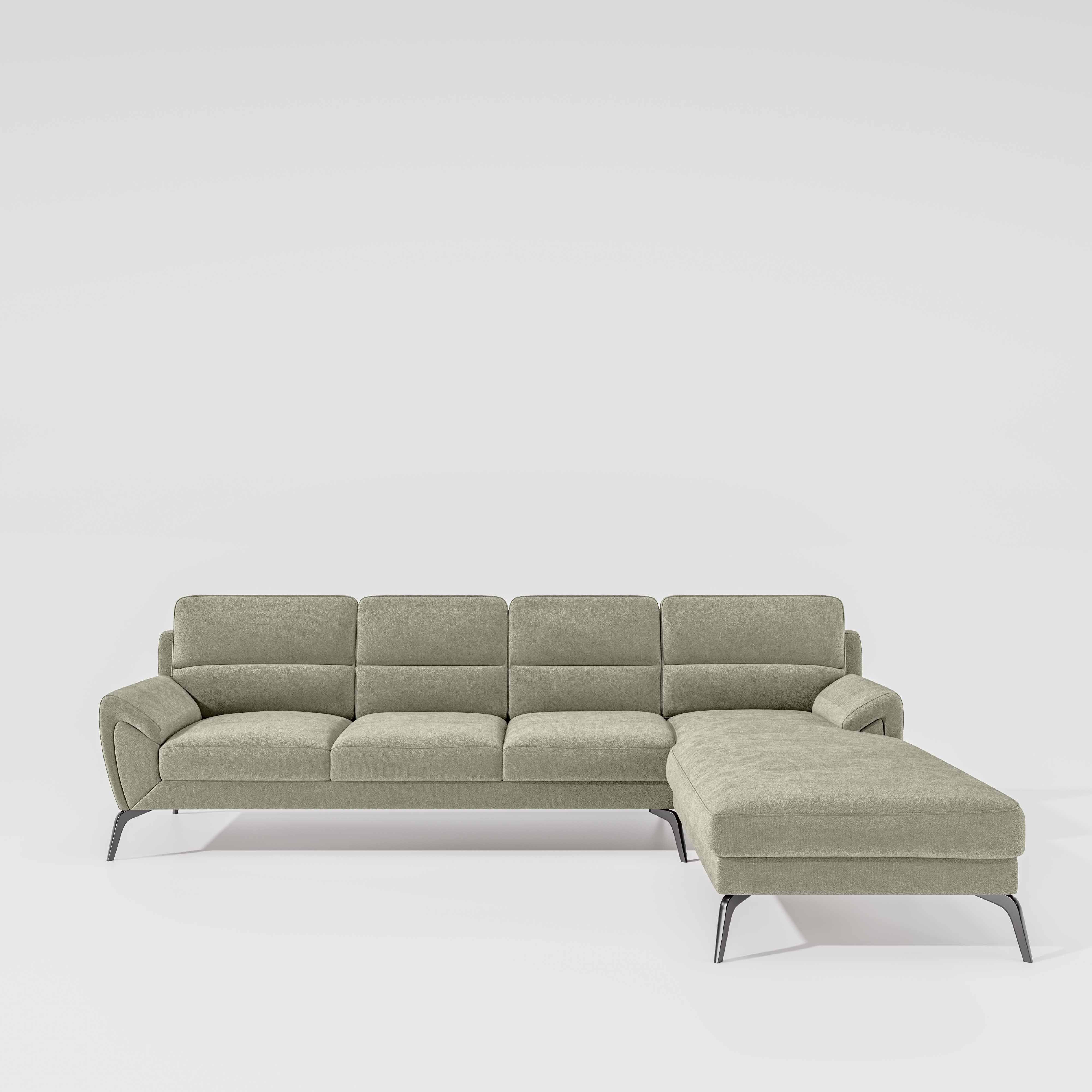 Octave 3 Seater with LH Lounger Water & Stain Repellent Fabric - Pistachio Shell - Image 2