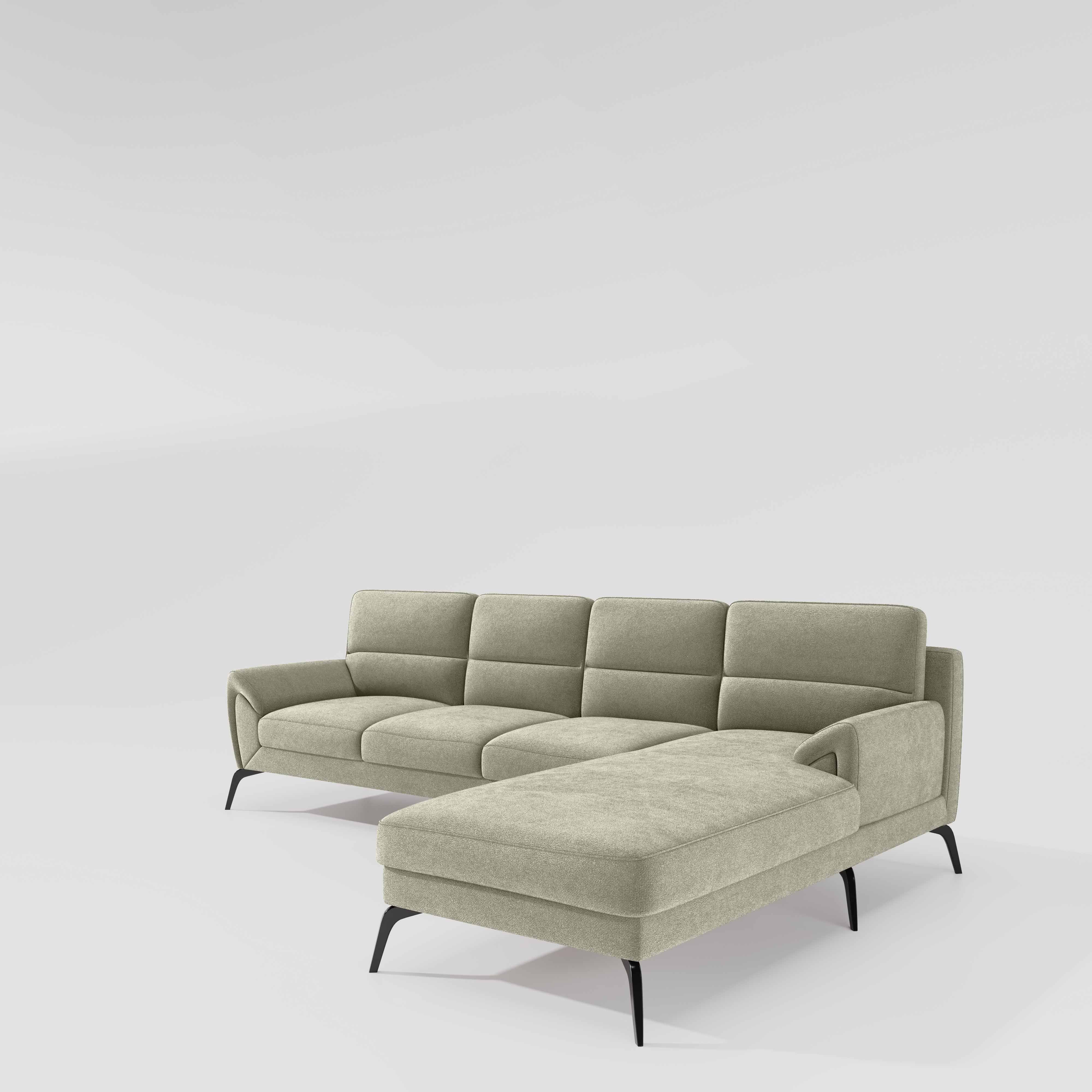Octave 3 Seater with LH Lounger Water & Stain Repellent Fabric - Pistachio Shell - Image 4
