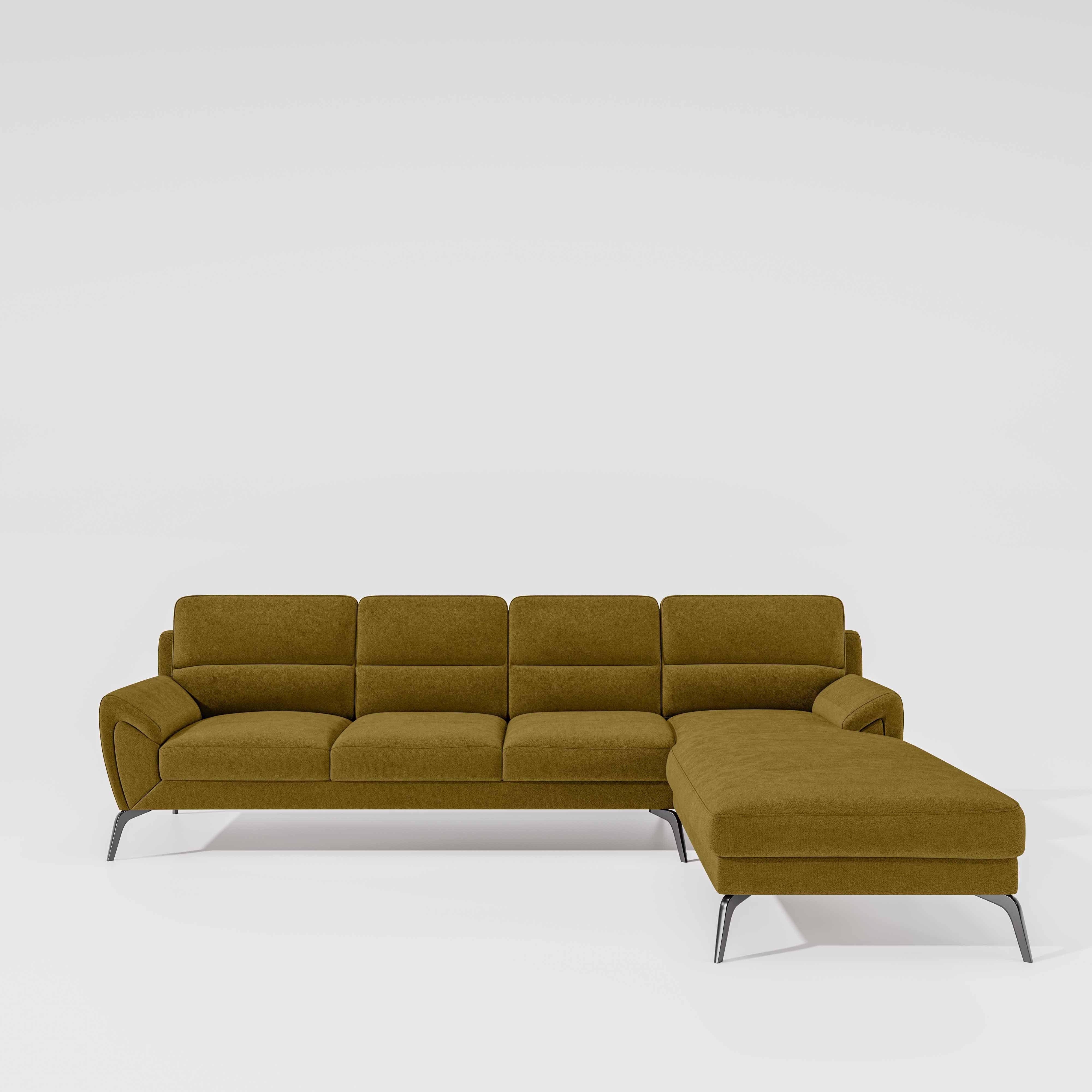 Octave 3 Seater with LH Lounger Water & Stain Repellent Fabric - Honey - Image 2