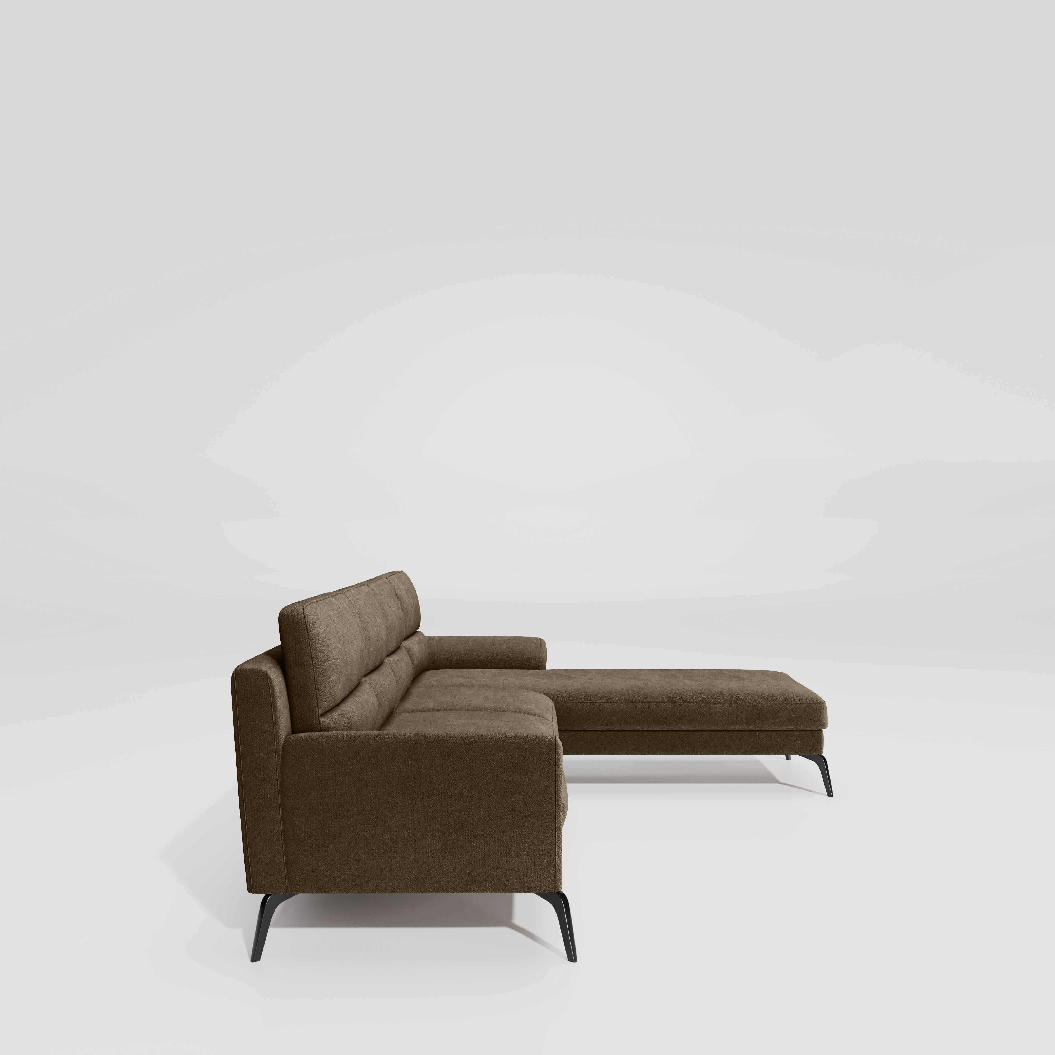 Octave 3 Seater with LH Lounger Water & Stain Repellent Fabric - Dark Earth - Image 5