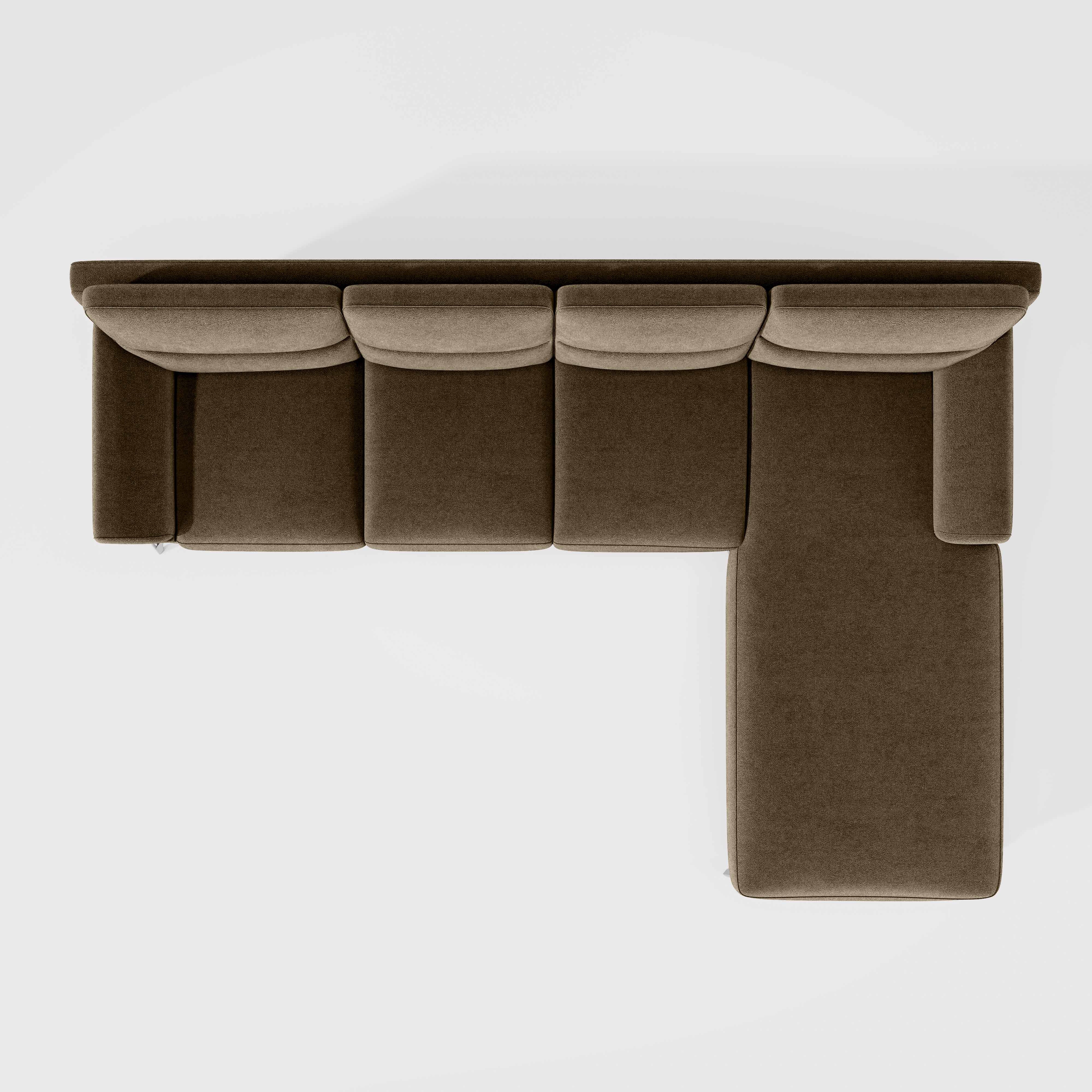 Octave 3 Seater with LH Lounger Water & Stain Repellent Fabric - Dark Earth - Image 6