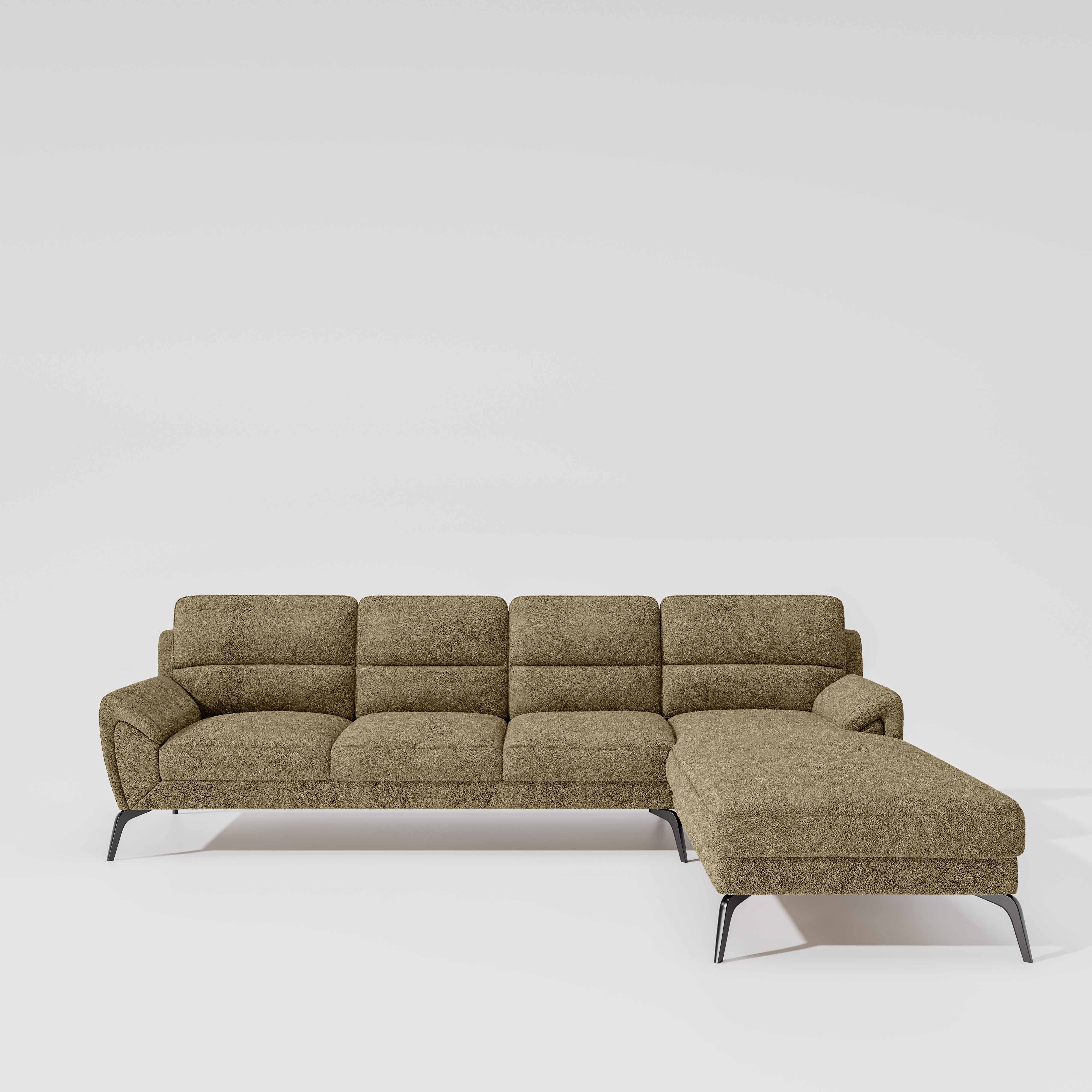 Octave 3 Seater with LH Lounger Boucle Fabric - Irish Cream - Image 2