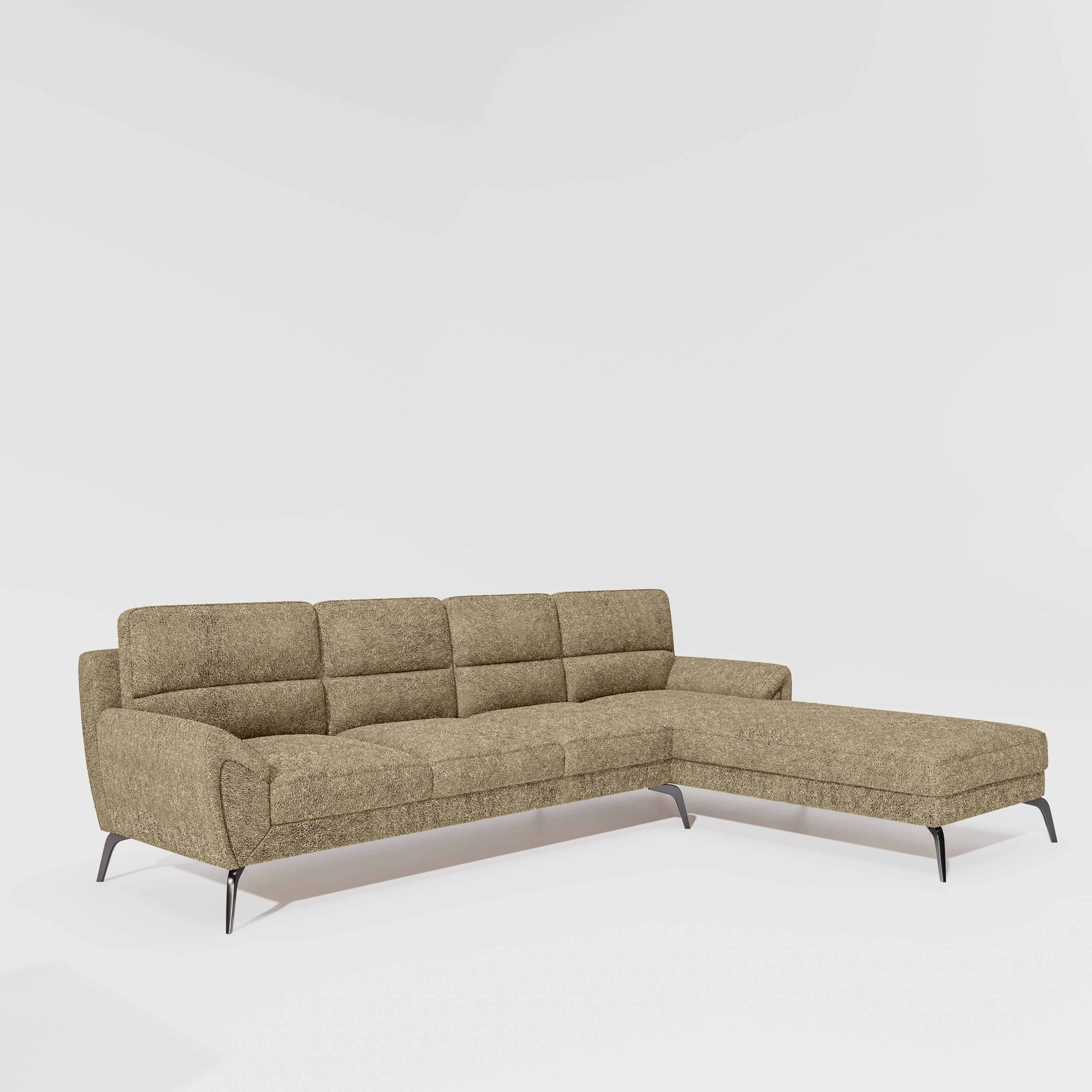 Octave 3 Seater with LH Lounger Boucle Fabric - Irish Cream - Image 3