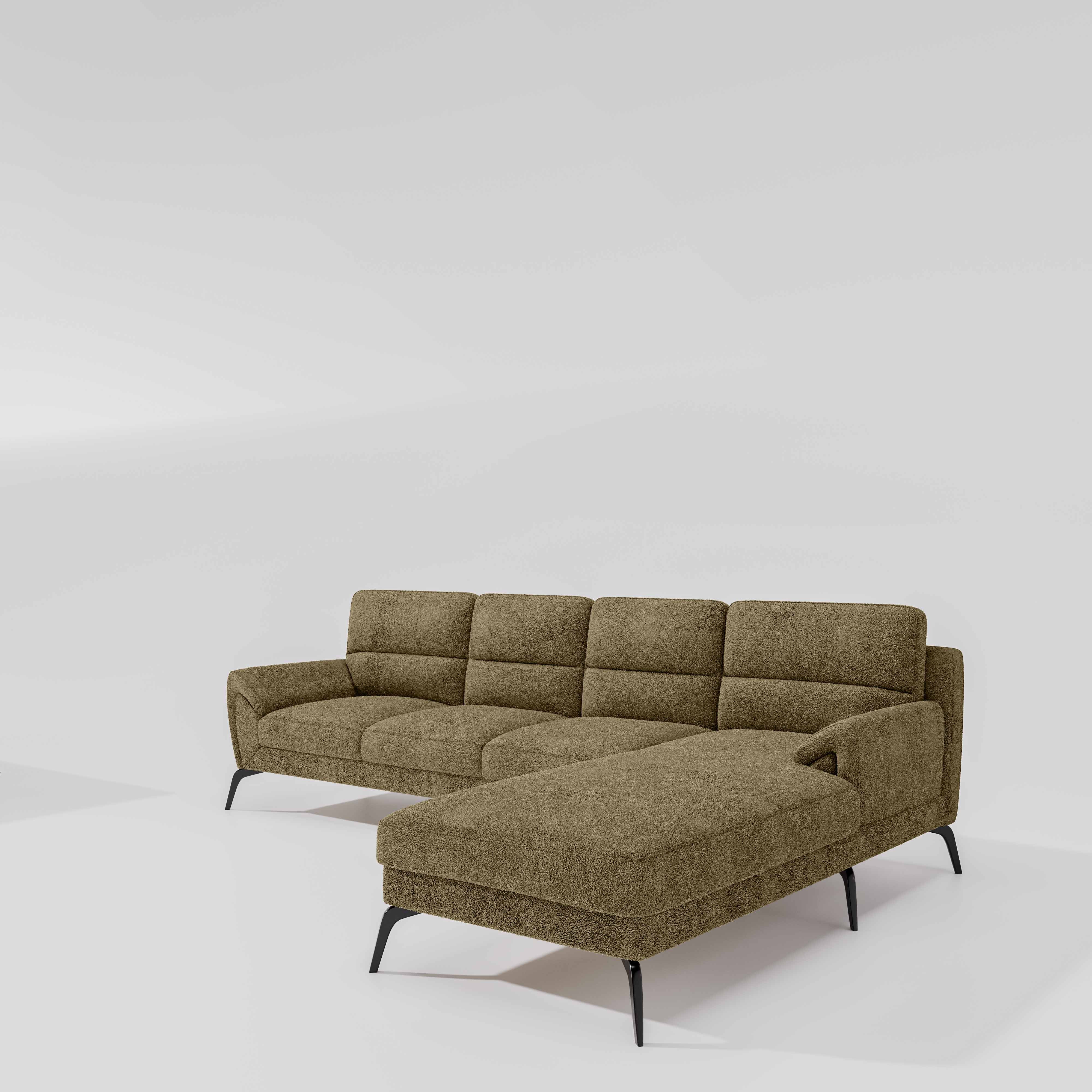 Octave 3 Seater with LH Lounger Boucle Fabric - Irish Cream - Image 4