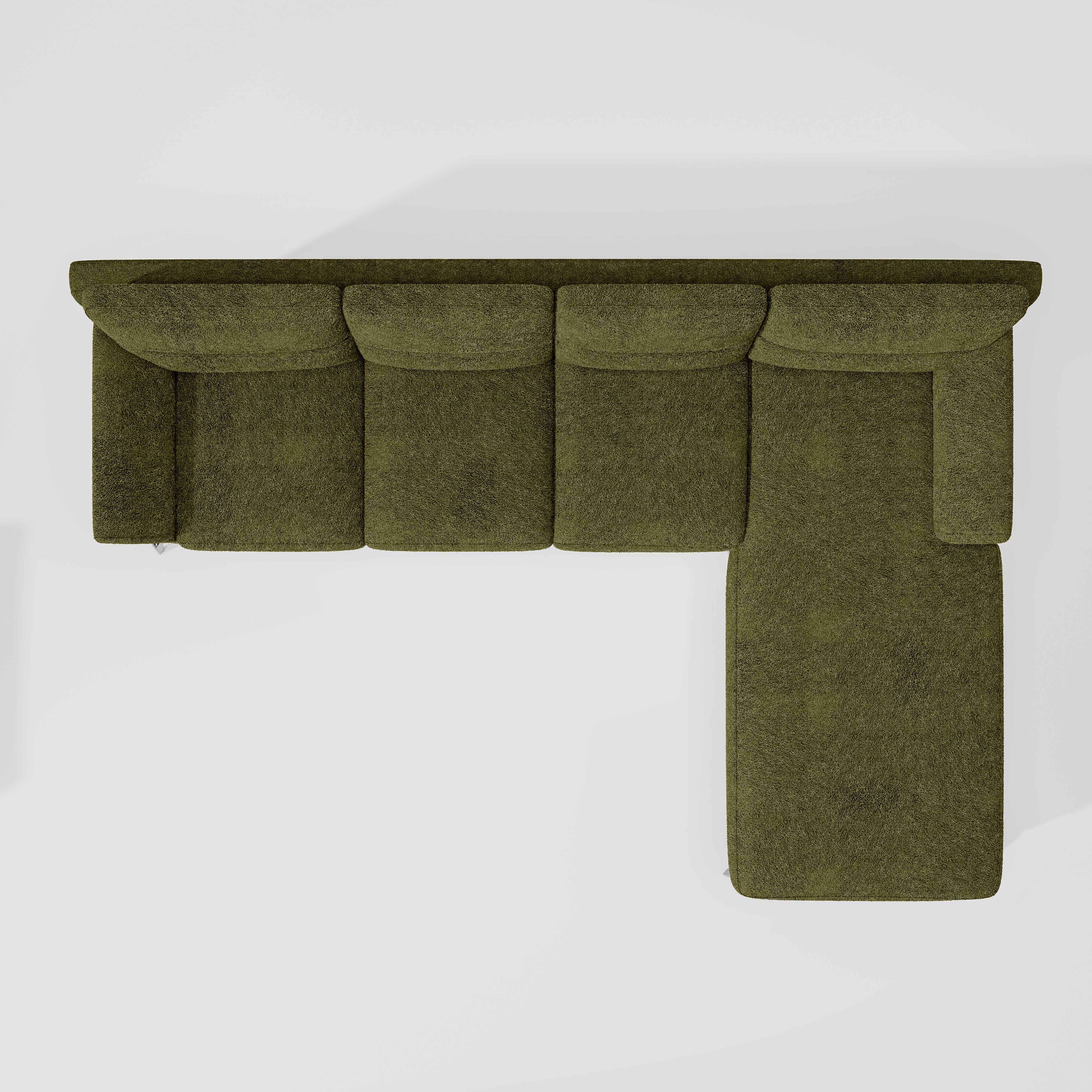 Octave 3 Seater with LH Lounger Boucle Fabric - Dried Herb - Image 6