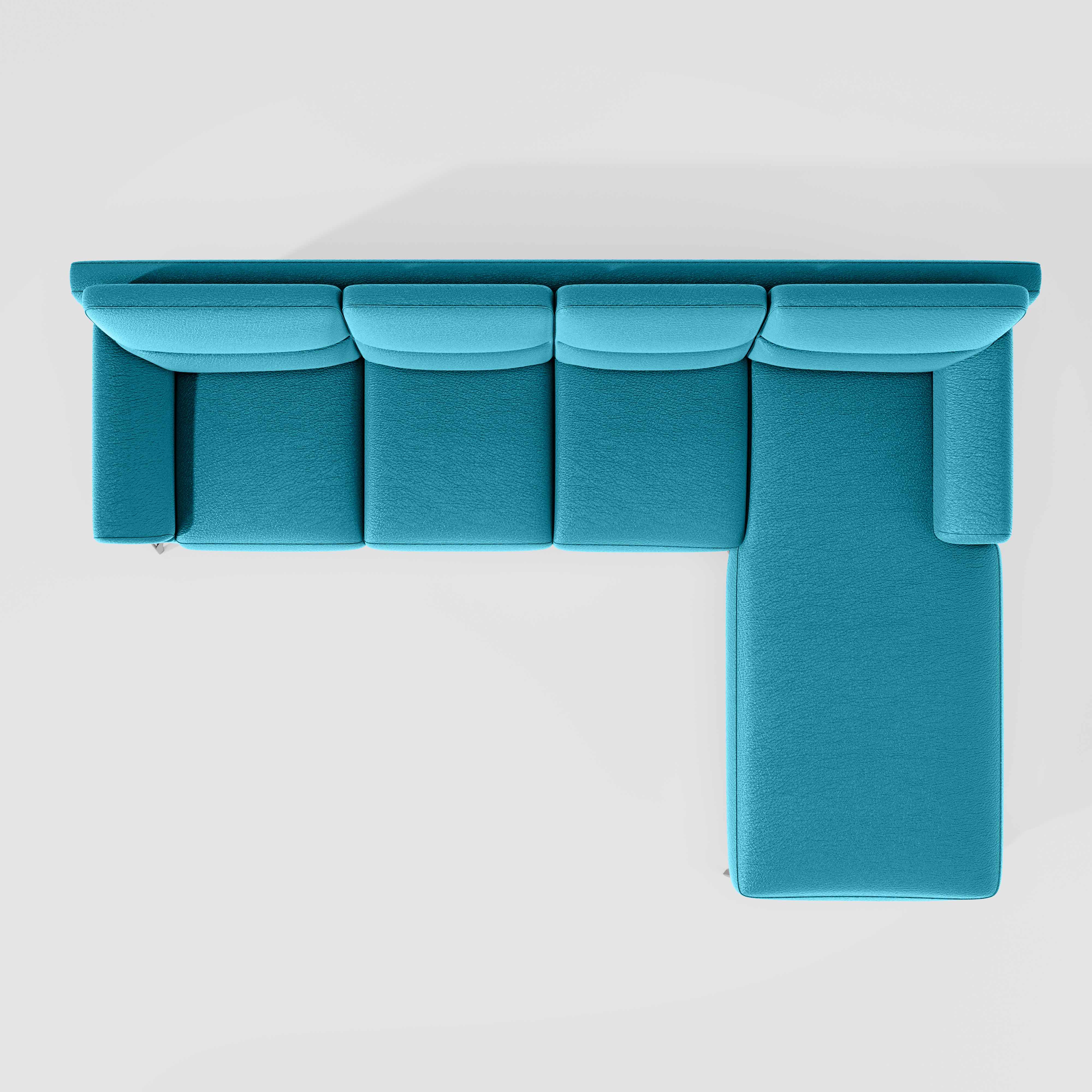 Octave 3 Seater with LH Lounger Suede Fabric - Celestial Blue - Image 6