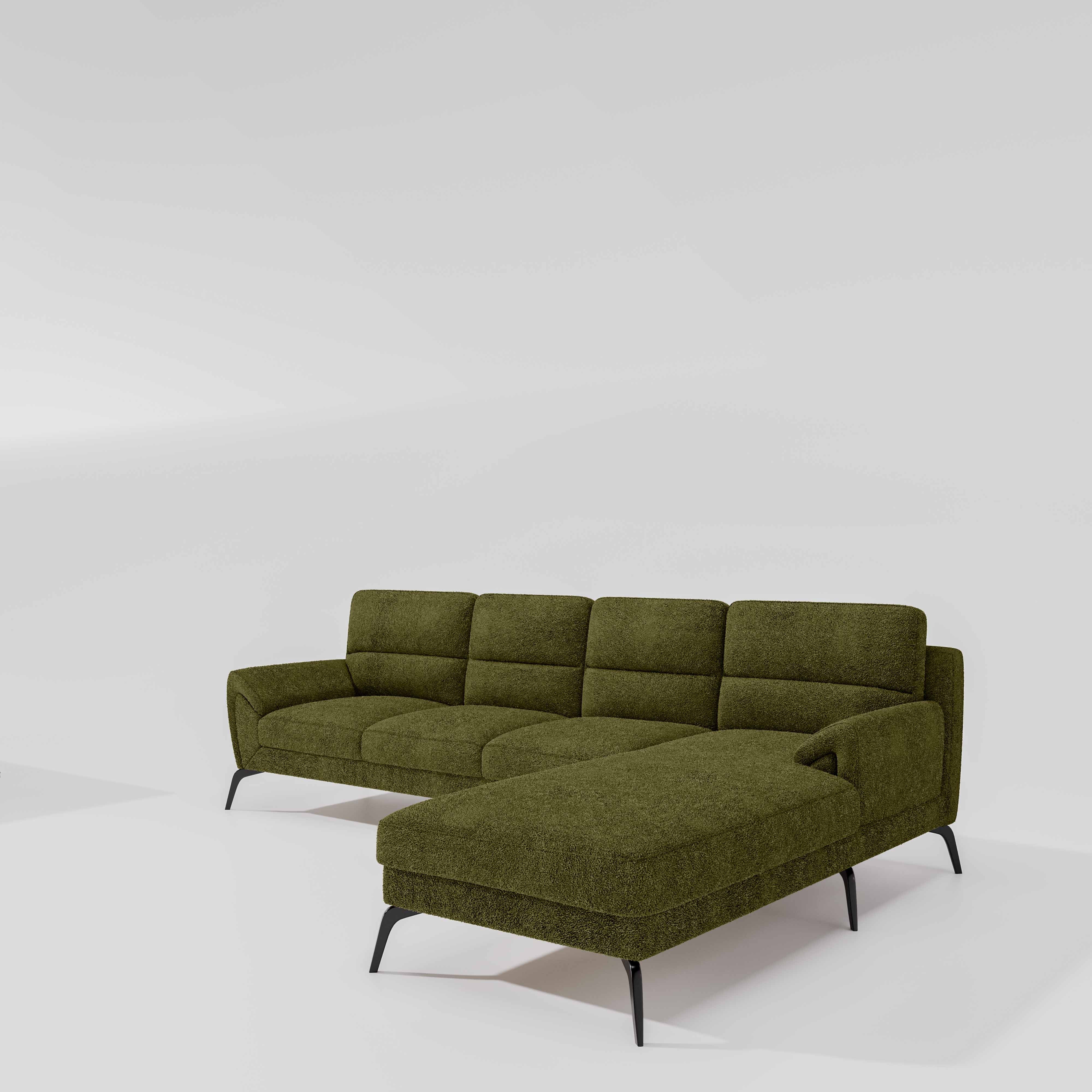 Octave 3 Seater with RH Lounger Boucle Fabric - Dried Herb - Image 4