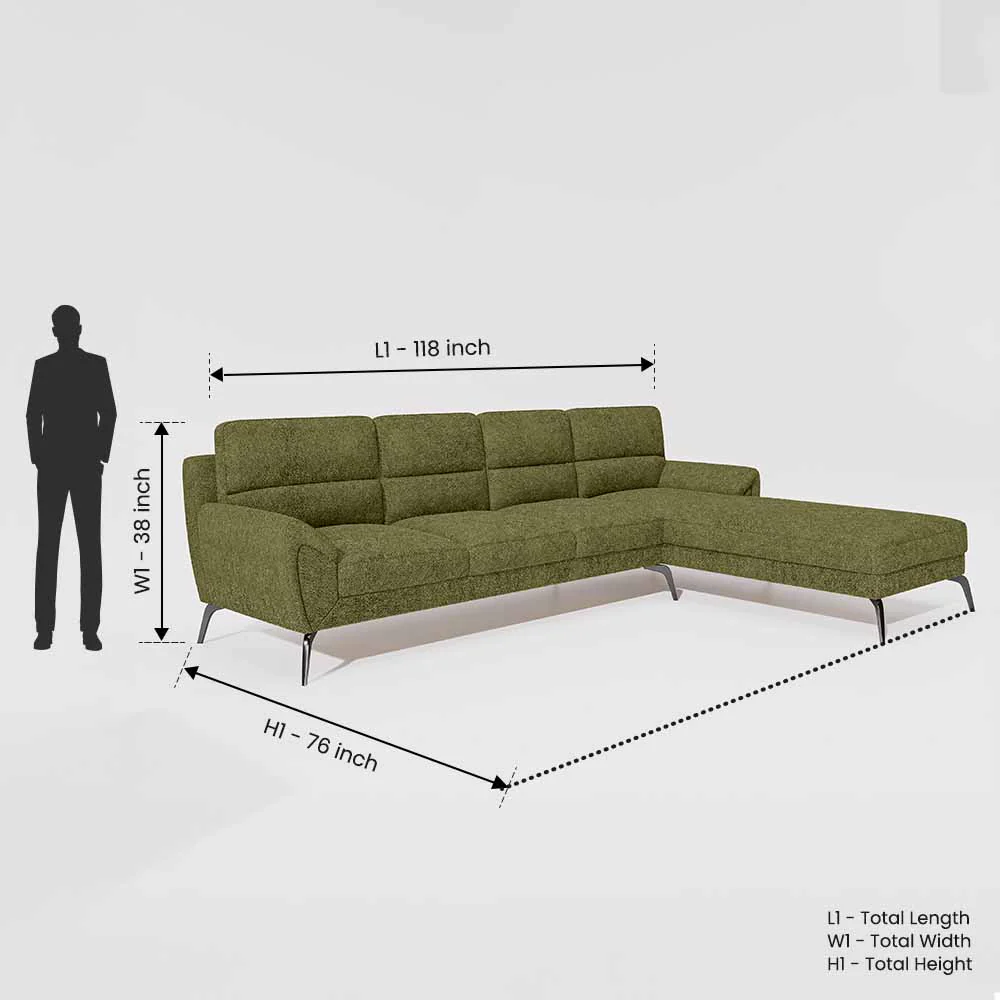 Octave 3 Seater with RH Lounger Boucle Fabric - Dried Herb - Image 7