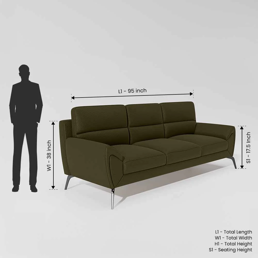 Octave 3 Seater Suede fabric - Avocado - Image 7