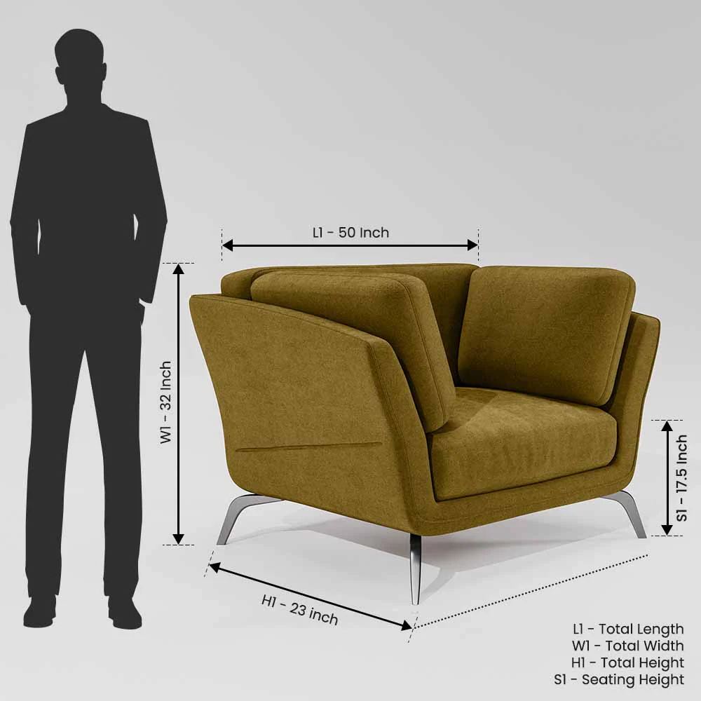 Symphony 1 Seater Water & Stain Repellent Fabric - Honey - Image 7