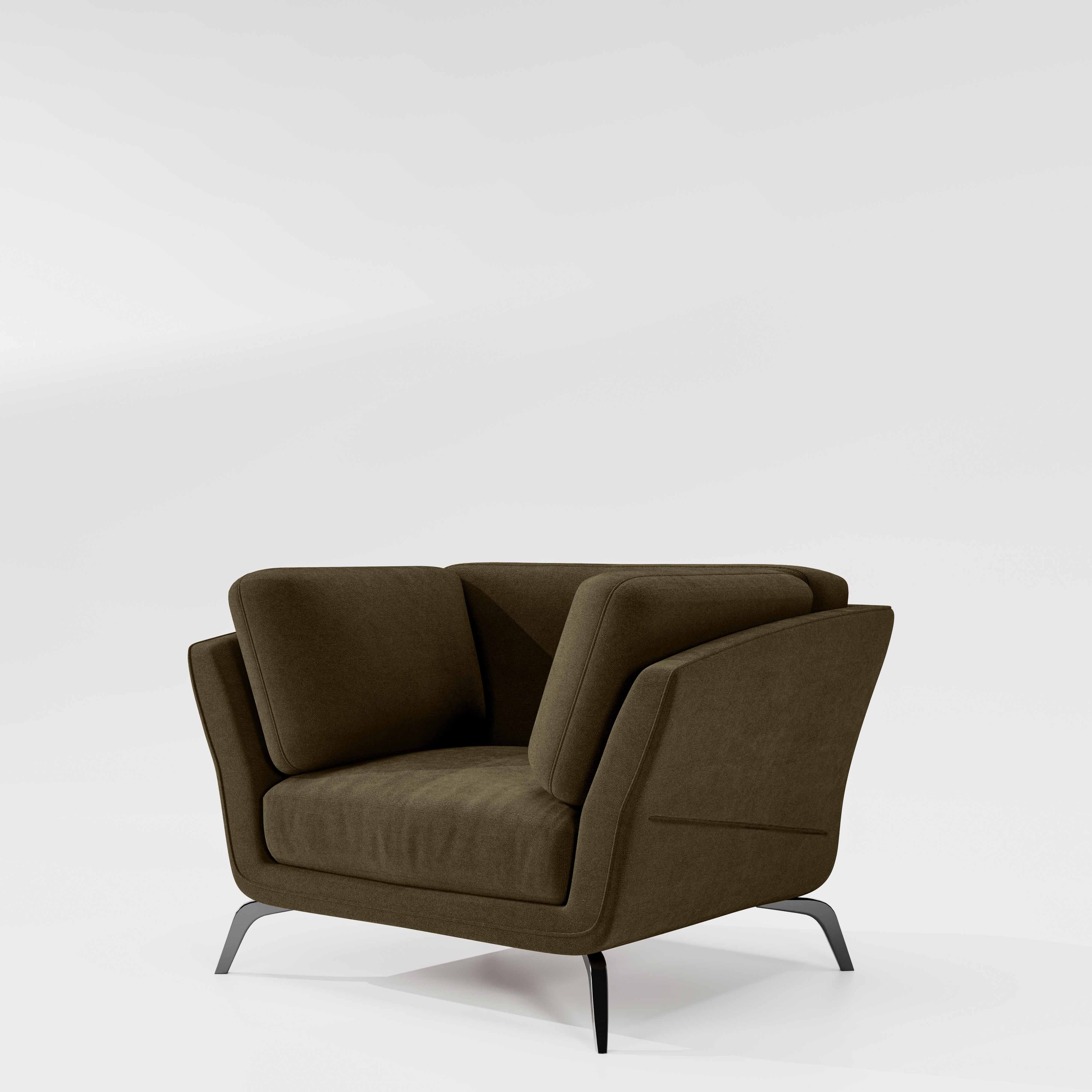 Symphony 1 Seater Water & Stain Repellent Fabric - Dark Earth - Image 4