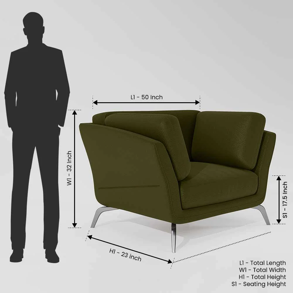 Symphony 1 Seater Suede fabric - Avocado - Image 7