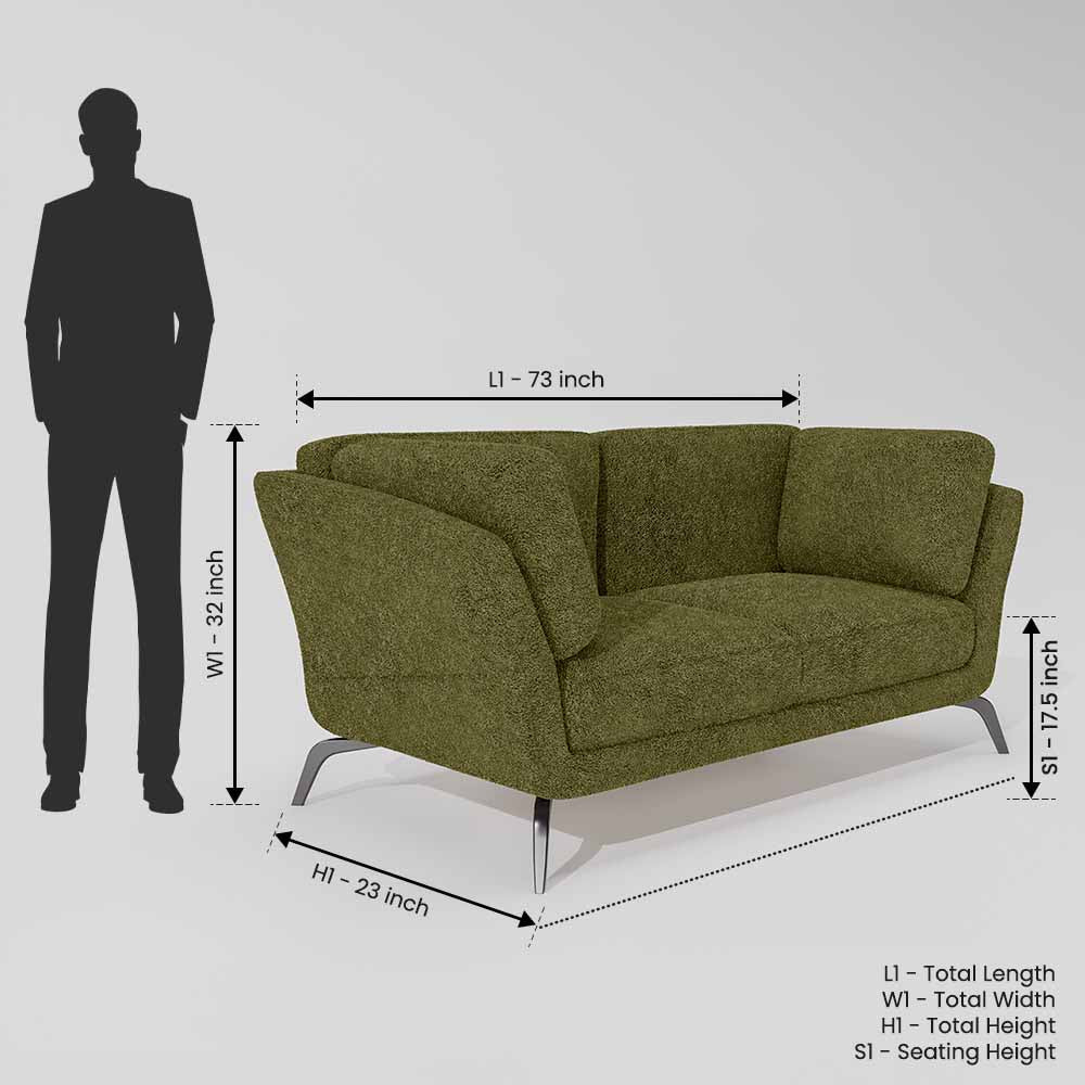 Symphony 2 Seater Boucle Fabric - Dried herb - Image 6